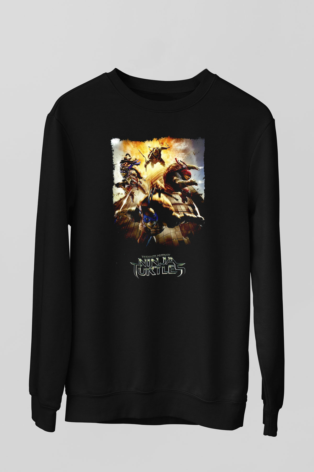Teenage Mutant Ninja Turtles Ninja Kaplumbağalar Siyah Unisex  Sweatshirt