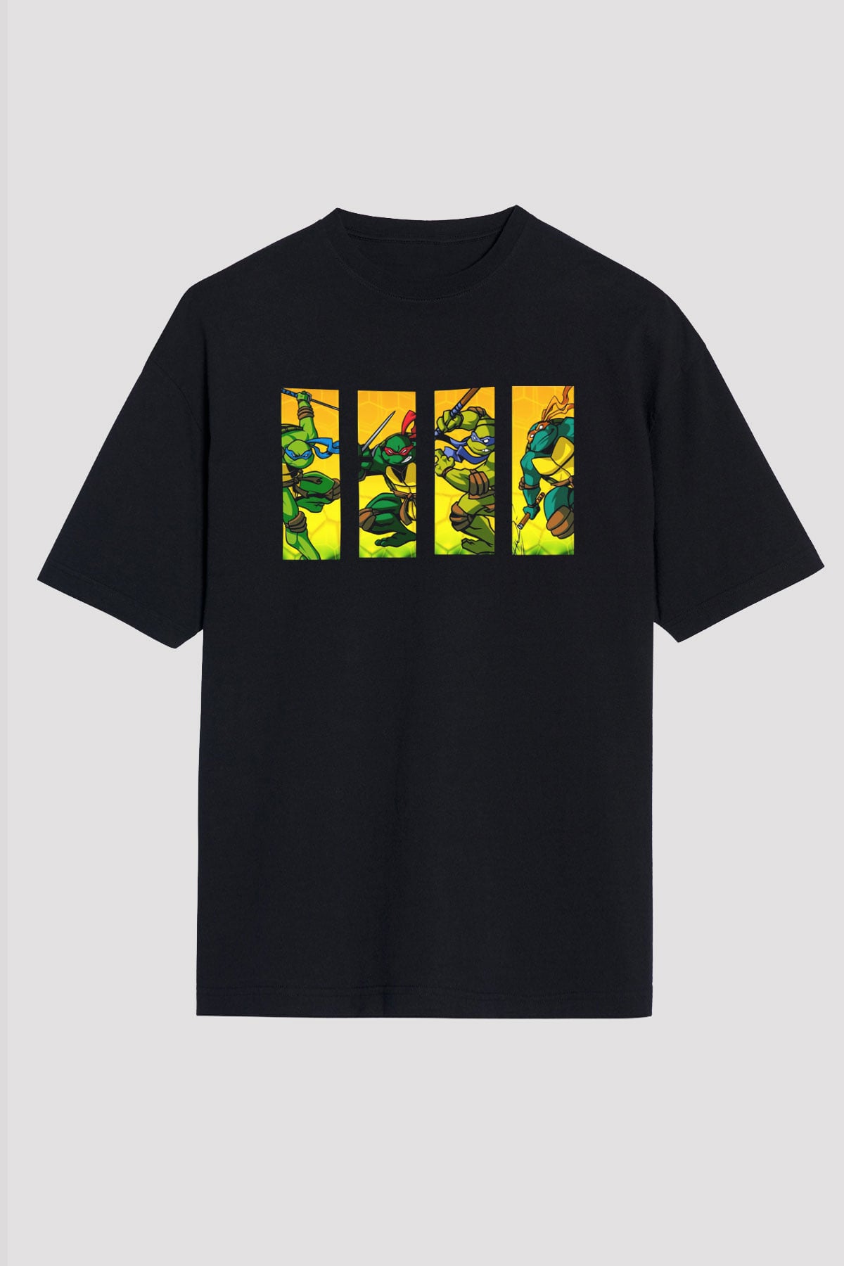 Teenage Mutant Ninja Turtles Ninja Kaplumbağalar Siyah Unisex Oversize Tişört