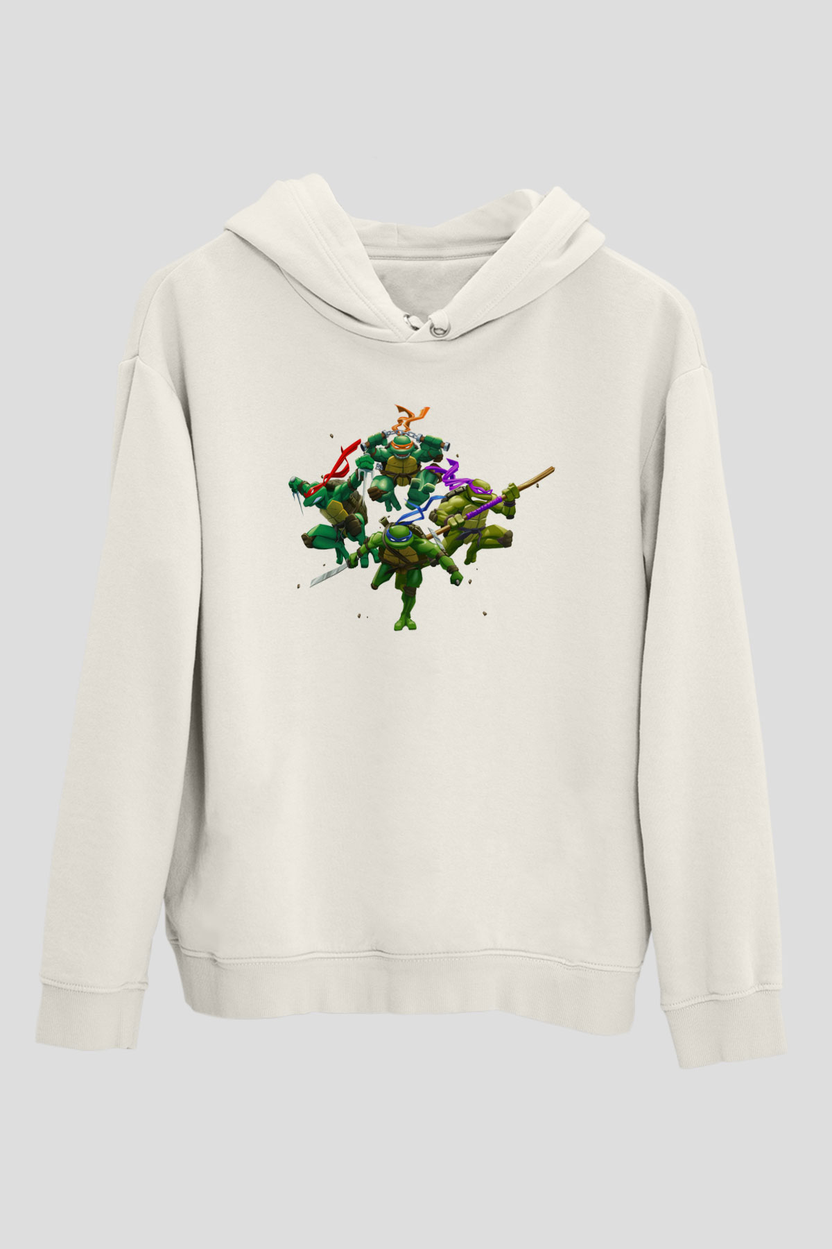Teenage Mutant Ninja Turtles Ninja Kaplumbağalar Beyaz Unisex Hoodie
