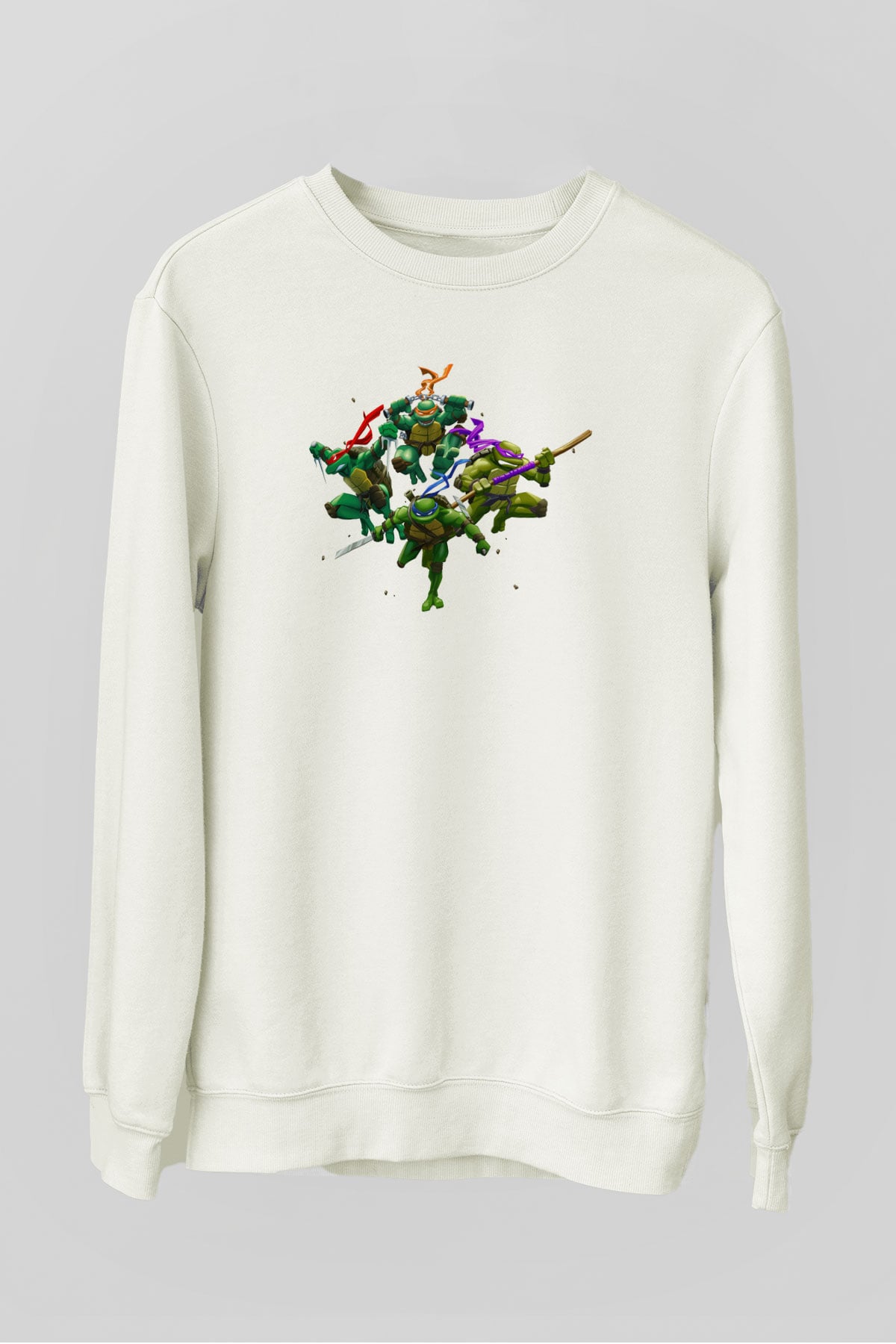 Teenage Mutant Ninja Turtles Ninja Kaplumbağalar Beyaz Unisex  Sweatshirt