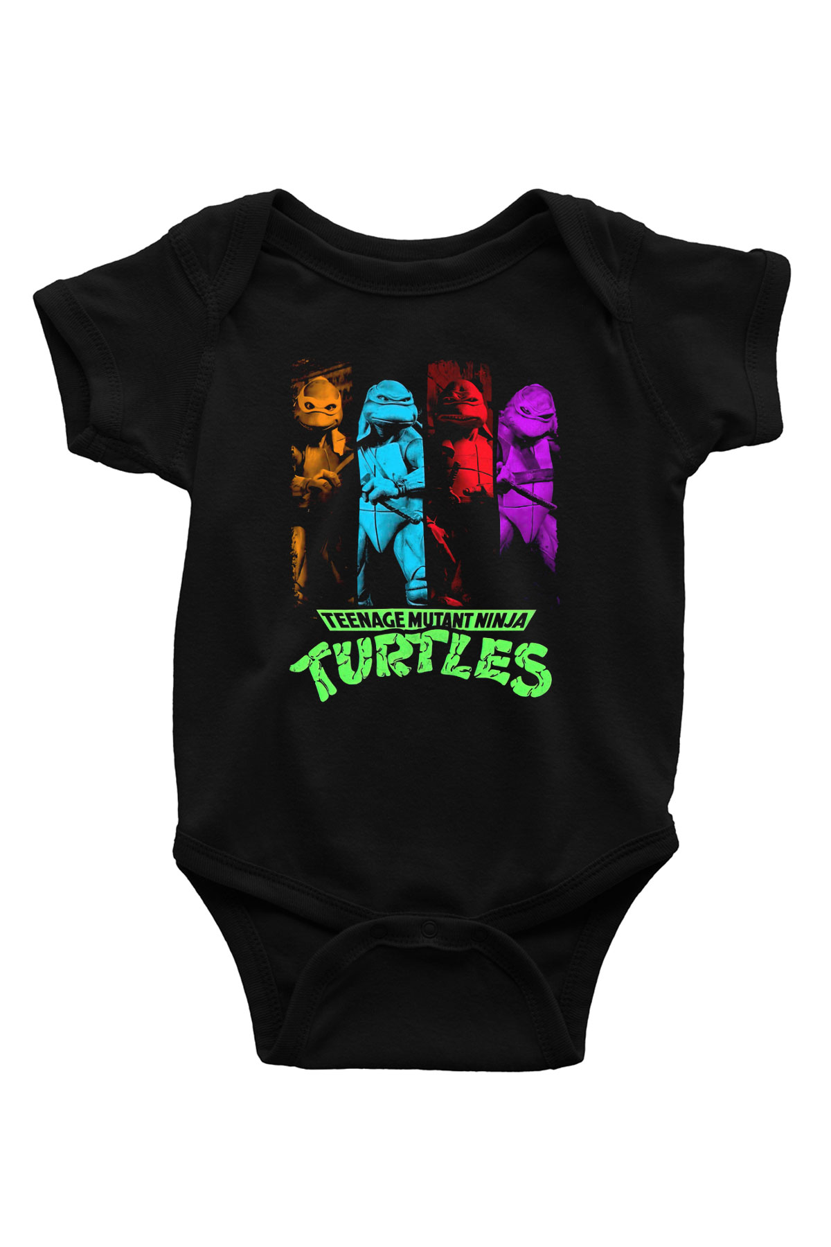 Teenage Mutant Ninja Turtles Ninja Kaplumbağalar Siyah Bebek Body - Zıbın