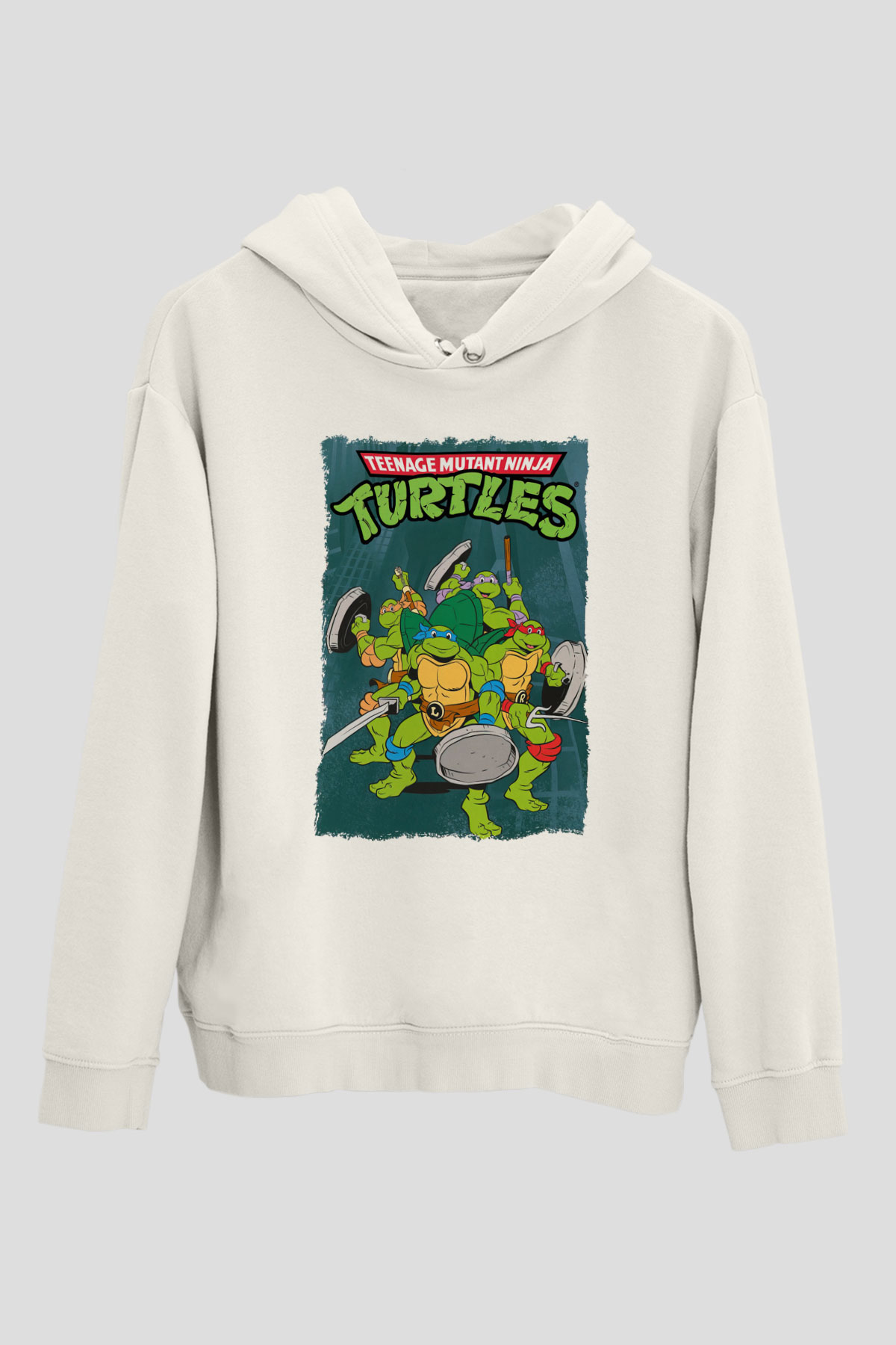 Teenage Mutant Ninja Turtles Ninja Kaplumbağalar Beyaz Unisex Hoodie