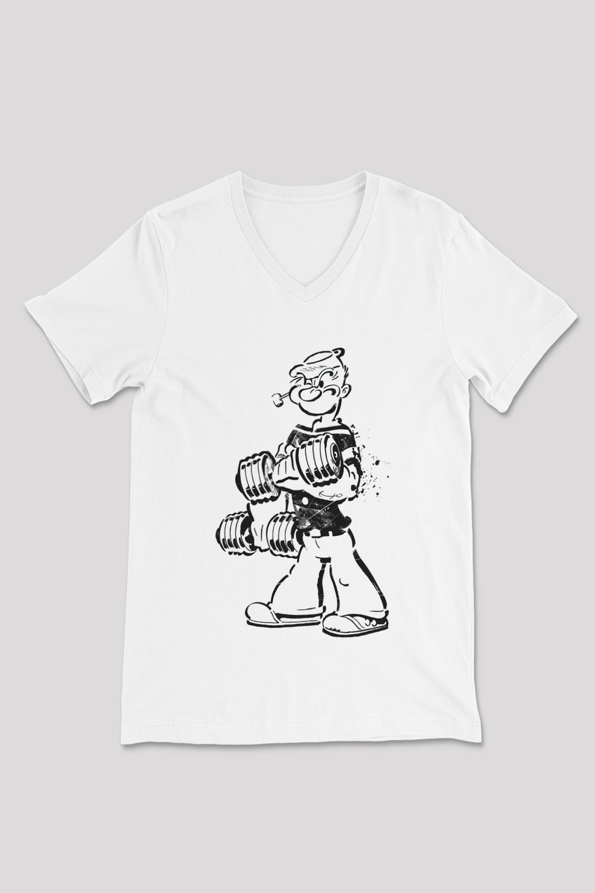 Temel Reis Baskılı Unisex Beyaz  V Yaka Tişört