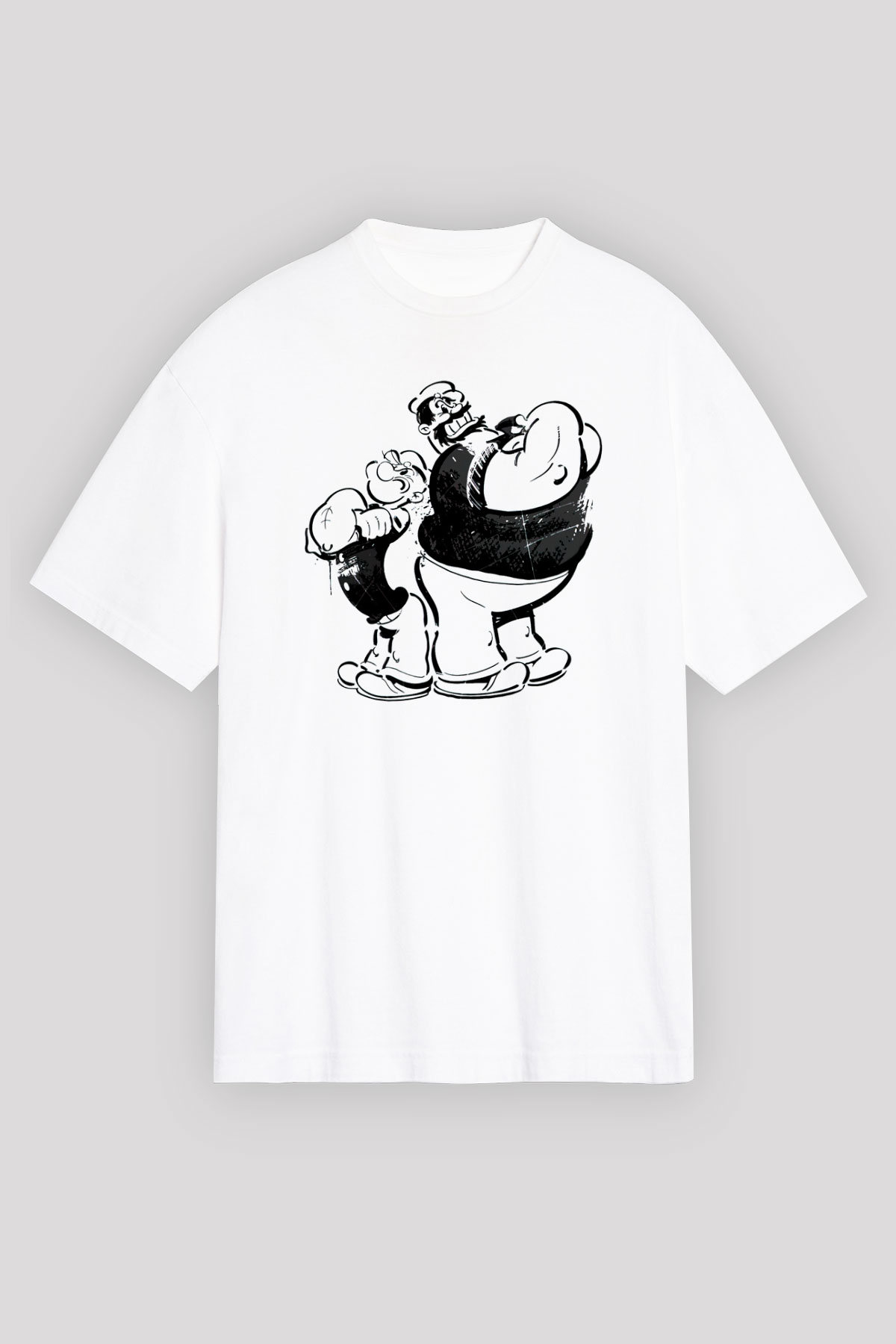 Temel Reis ve Kaba Sakal Baskılı Unisex Beyaz Tişört