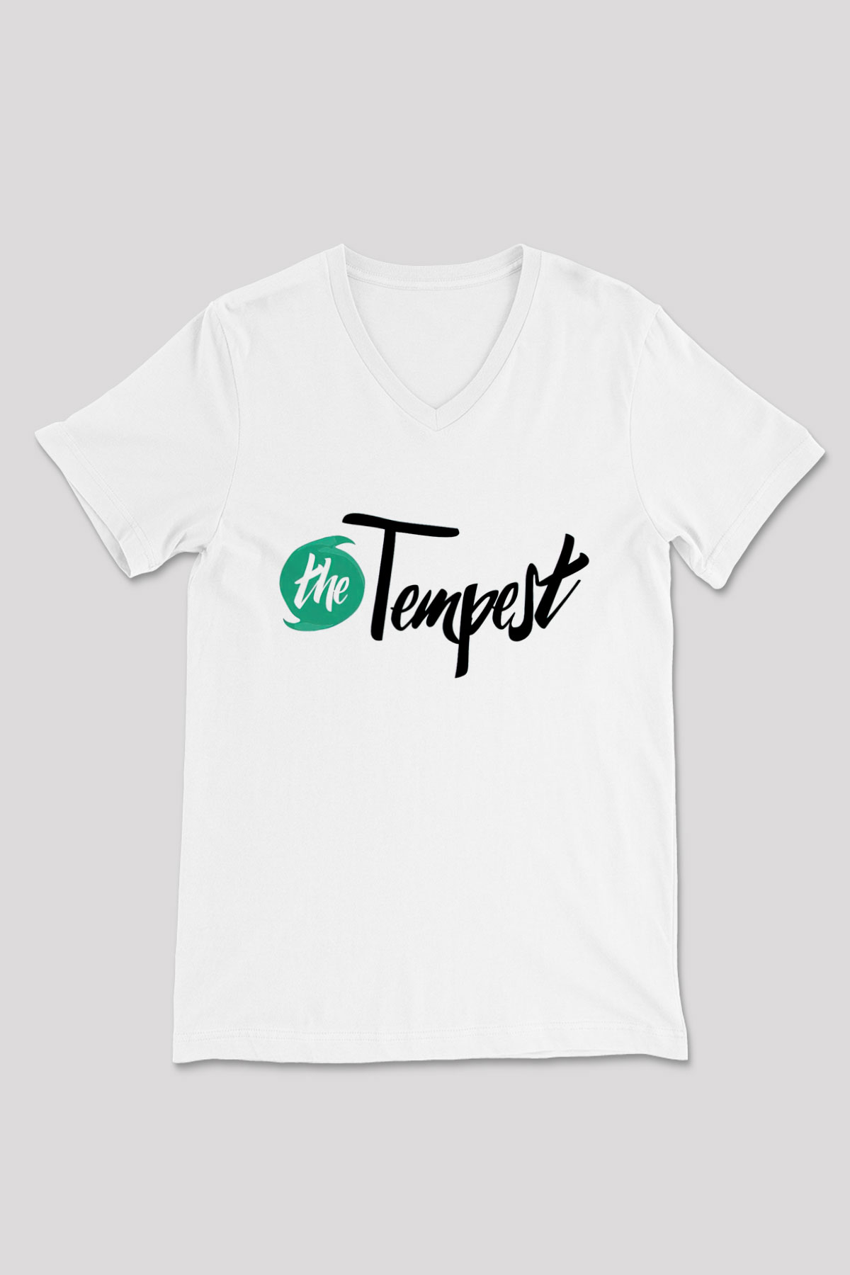 Tempest Beyaz Unisex  V Yaka Tişört