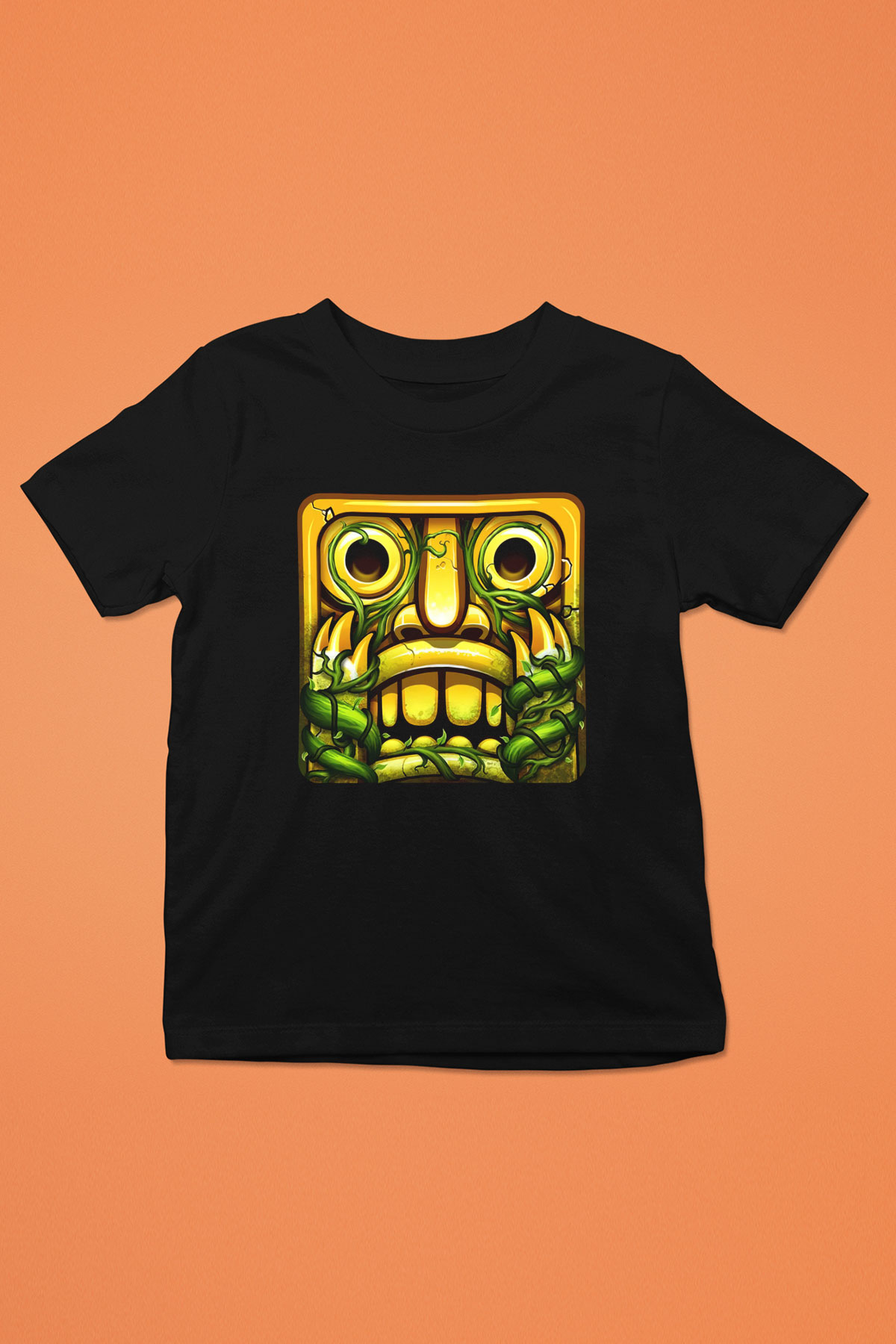 Temple Run Siyah Unisex Çocuk Tişört