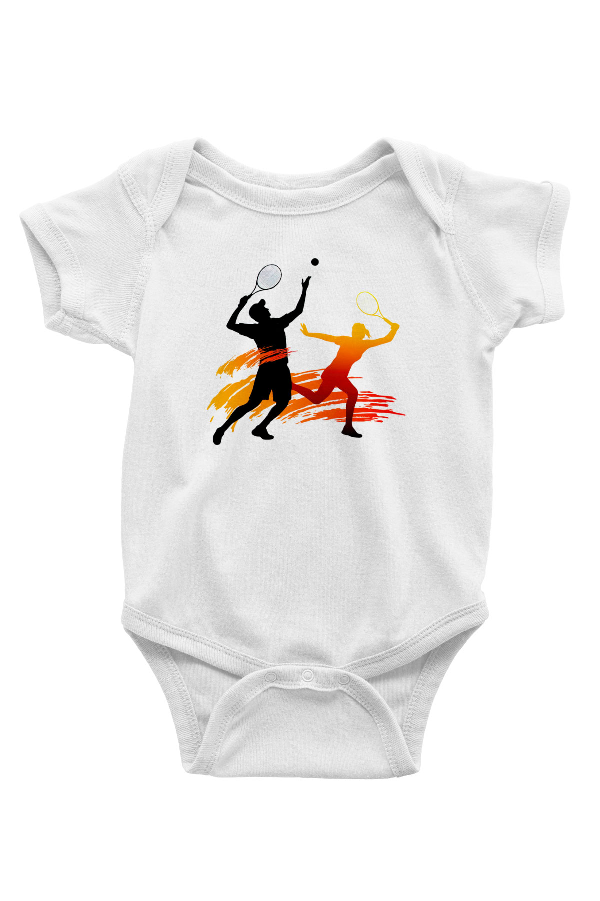 Tenis Baskılı Beyaz Unisex Bebek Body - Zıbın