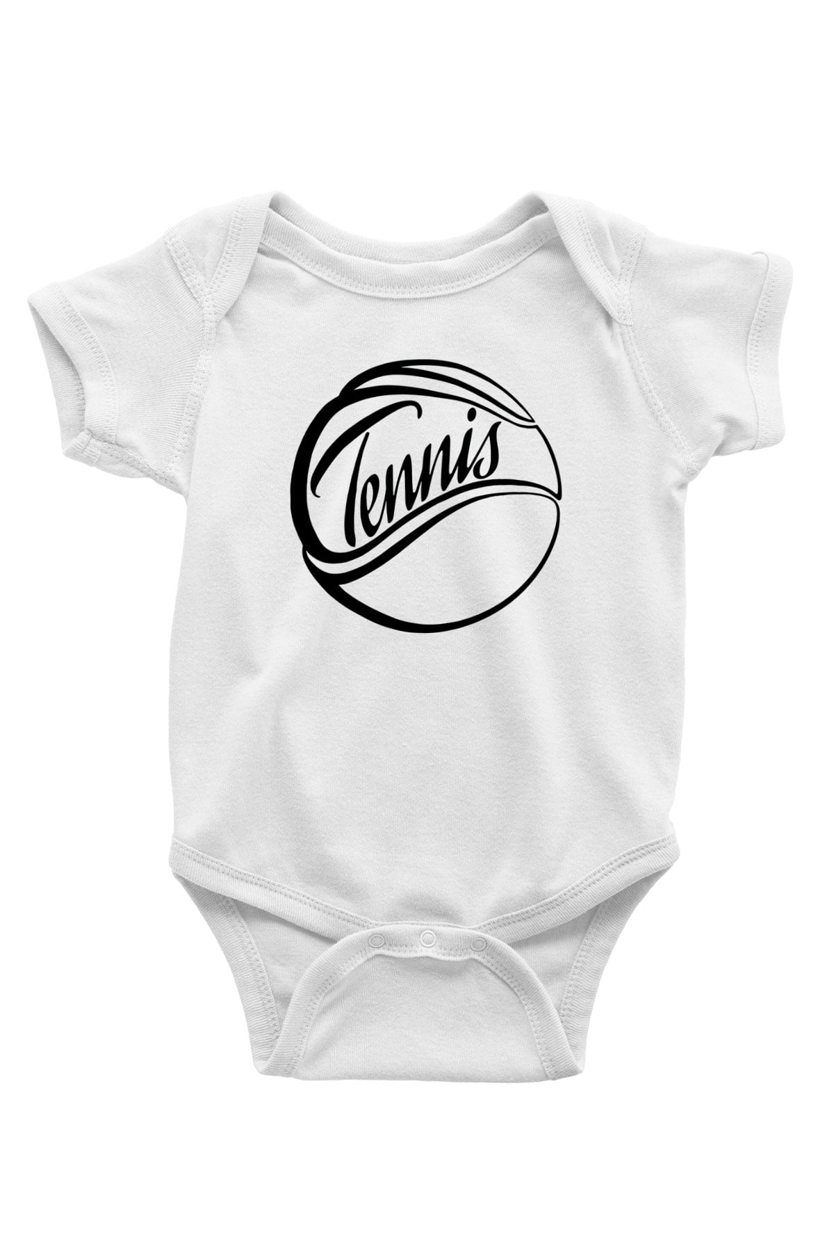 Tenis Baskılı Beyaz Unisex Bebek Body - Zıbın