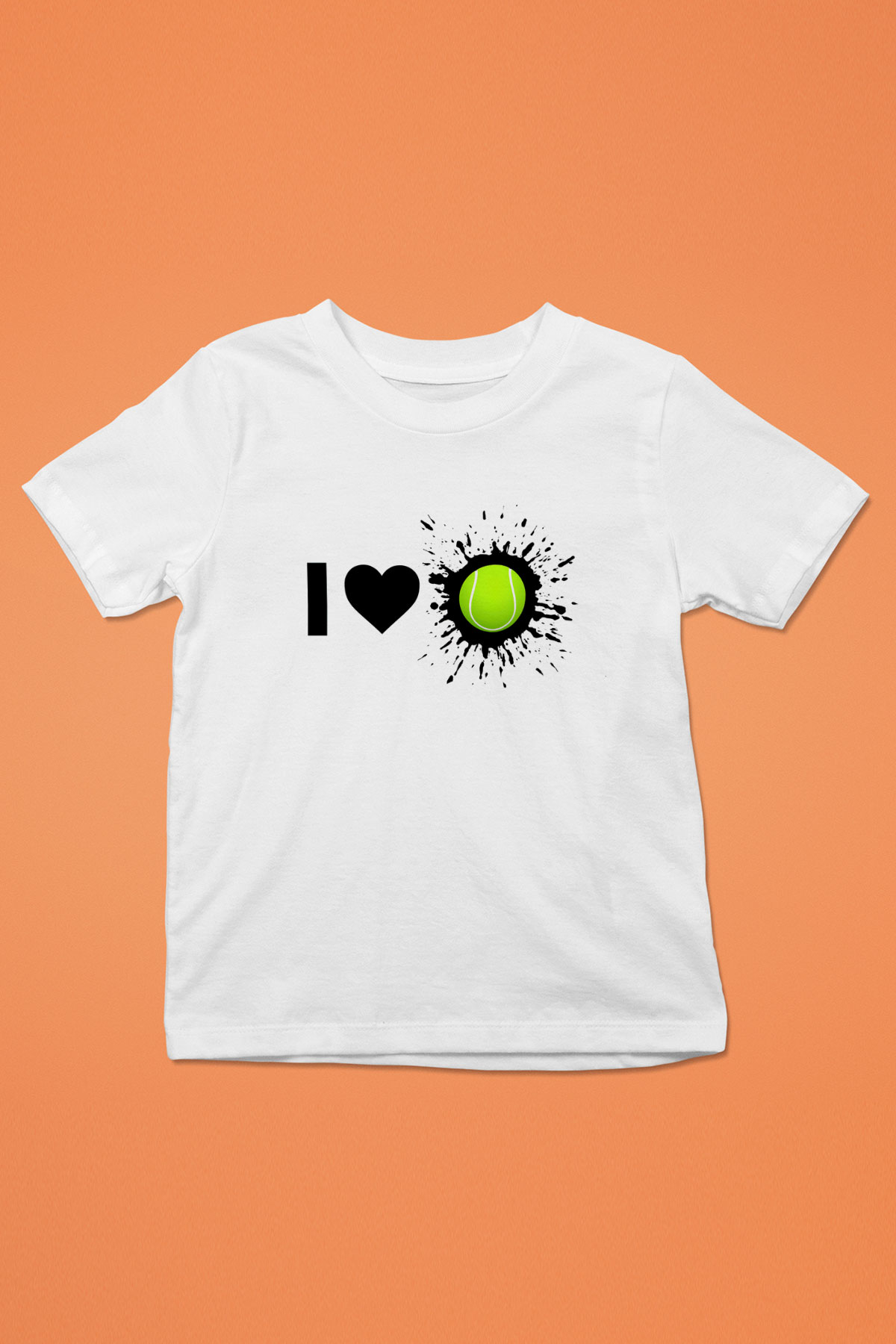 Tenis Baskılı Beyaz Unisex Çocuk Tişört
