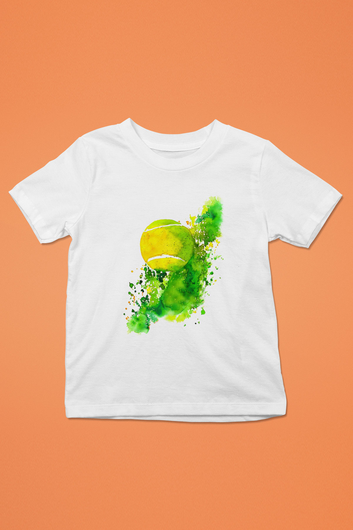 Tenis Baskılı Beyaz Unisex Çocuk Tişört