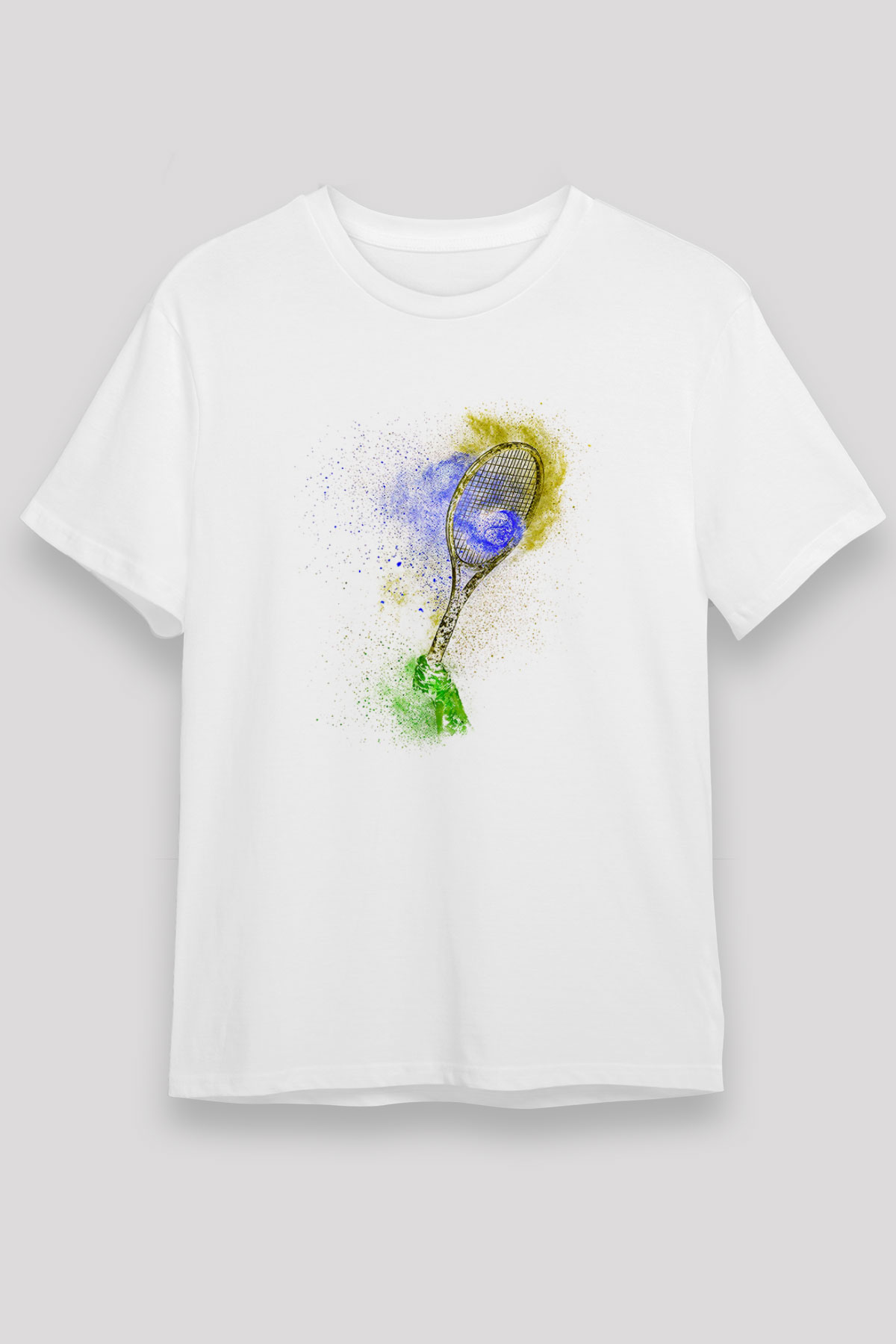 Tenis Baskılı Unisex Beyaz Tişört - Tshirt