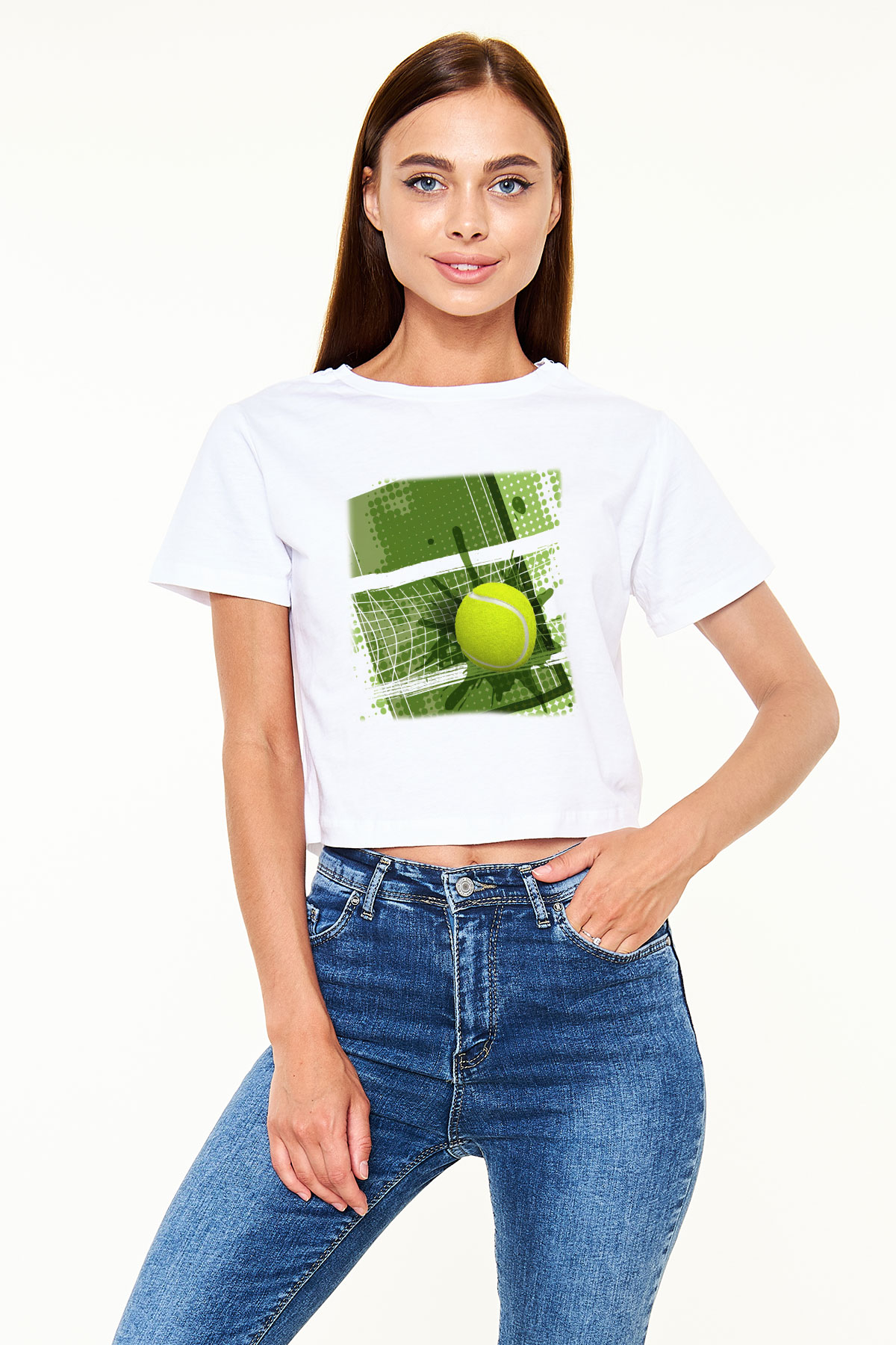 Tenis Beyaz Croptop Tişört