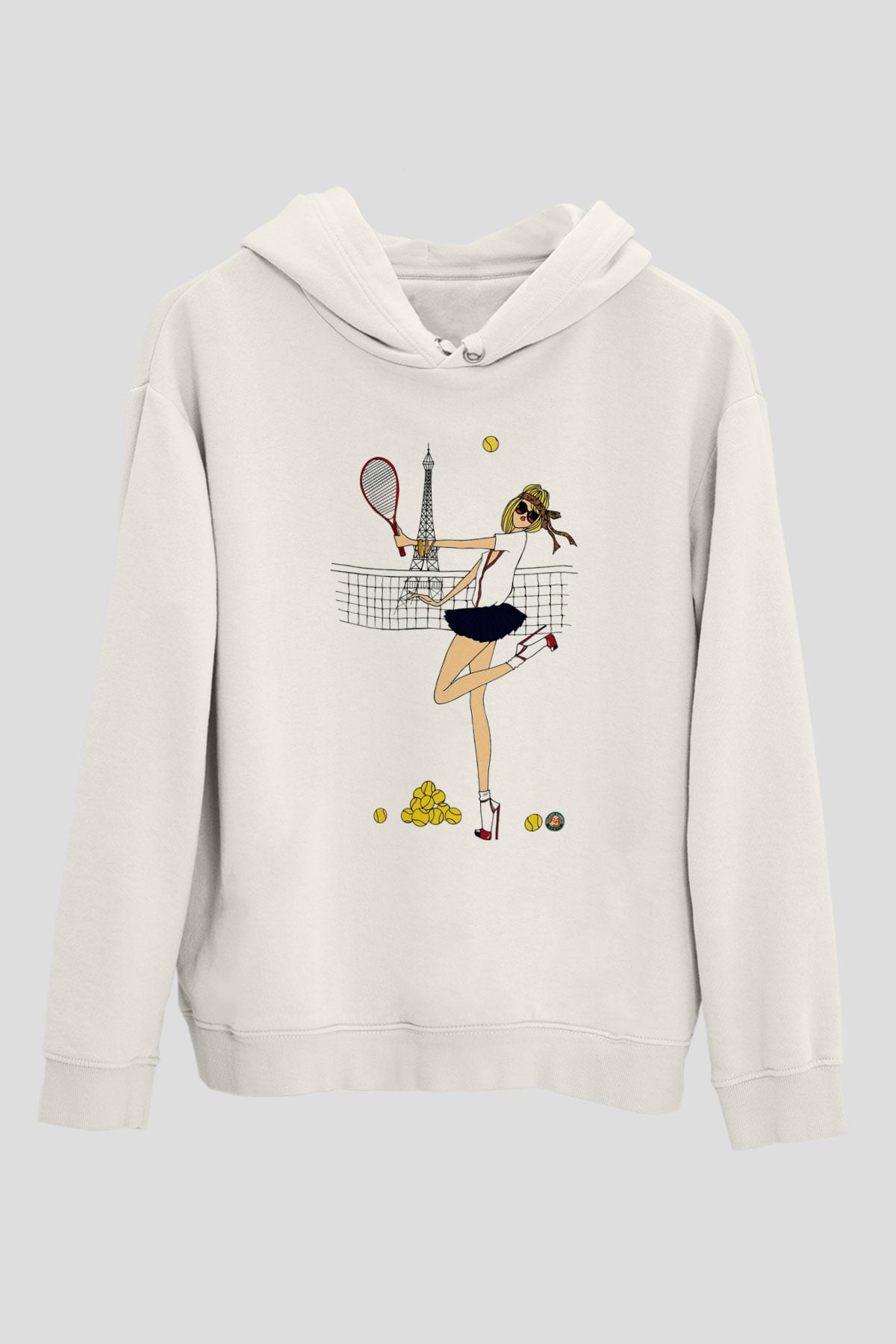 Tenis Beyaz Unisex Hoodie