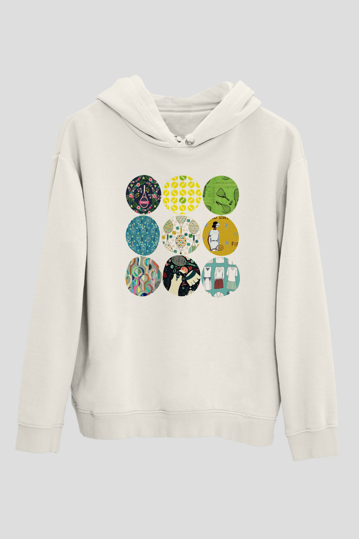 Tenis Beyaz Unisex Hoodie