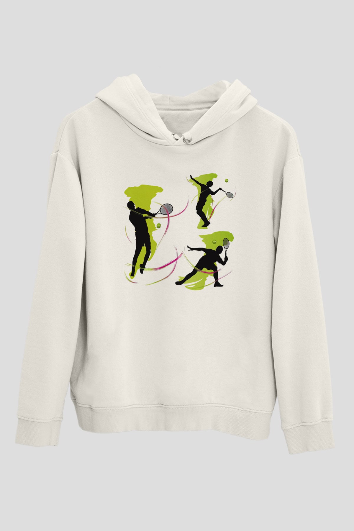 Tenis Beyaz Unisex Hoodie