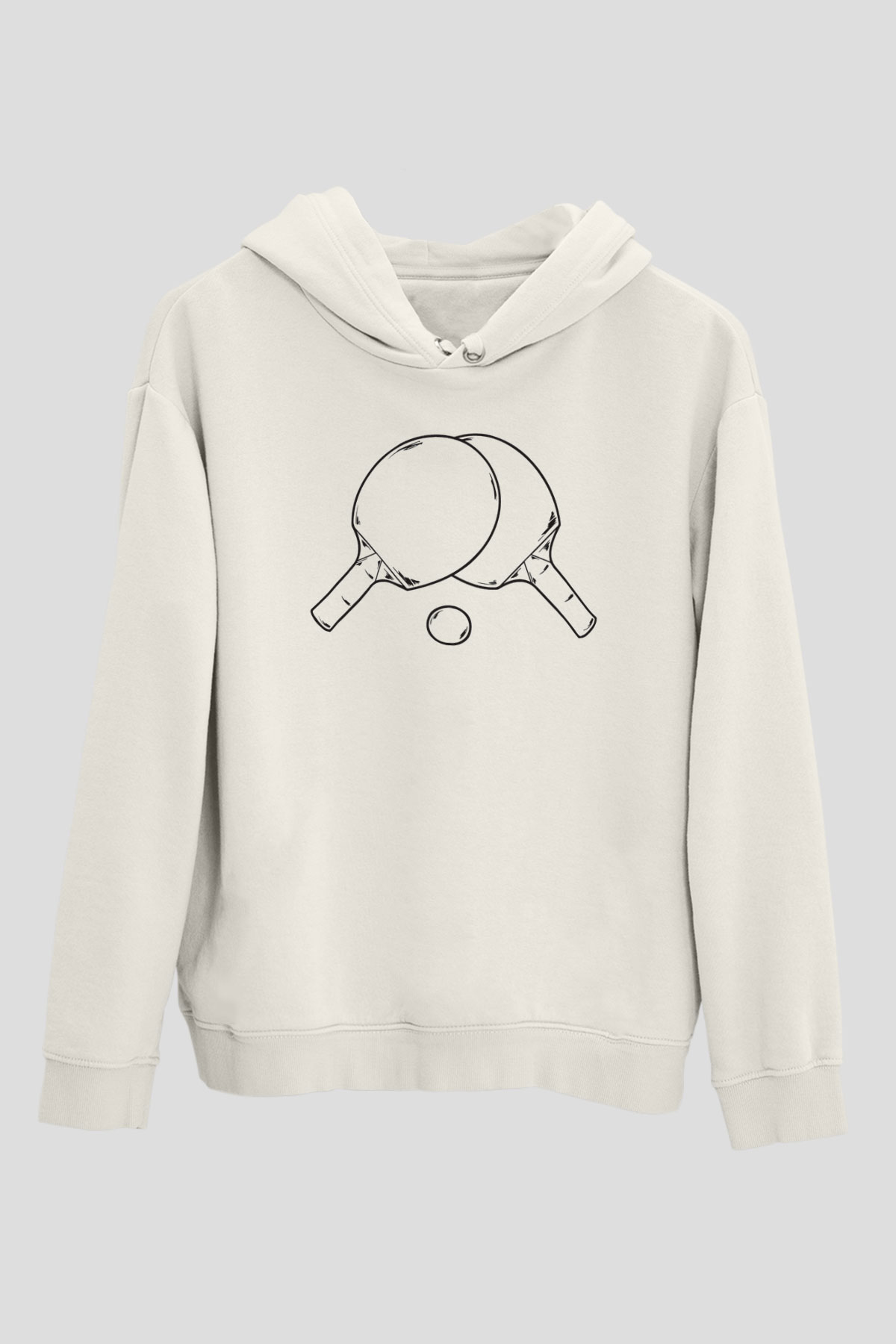 Tenis Beyaz Unisex Kapüşonlu Sweatshirt