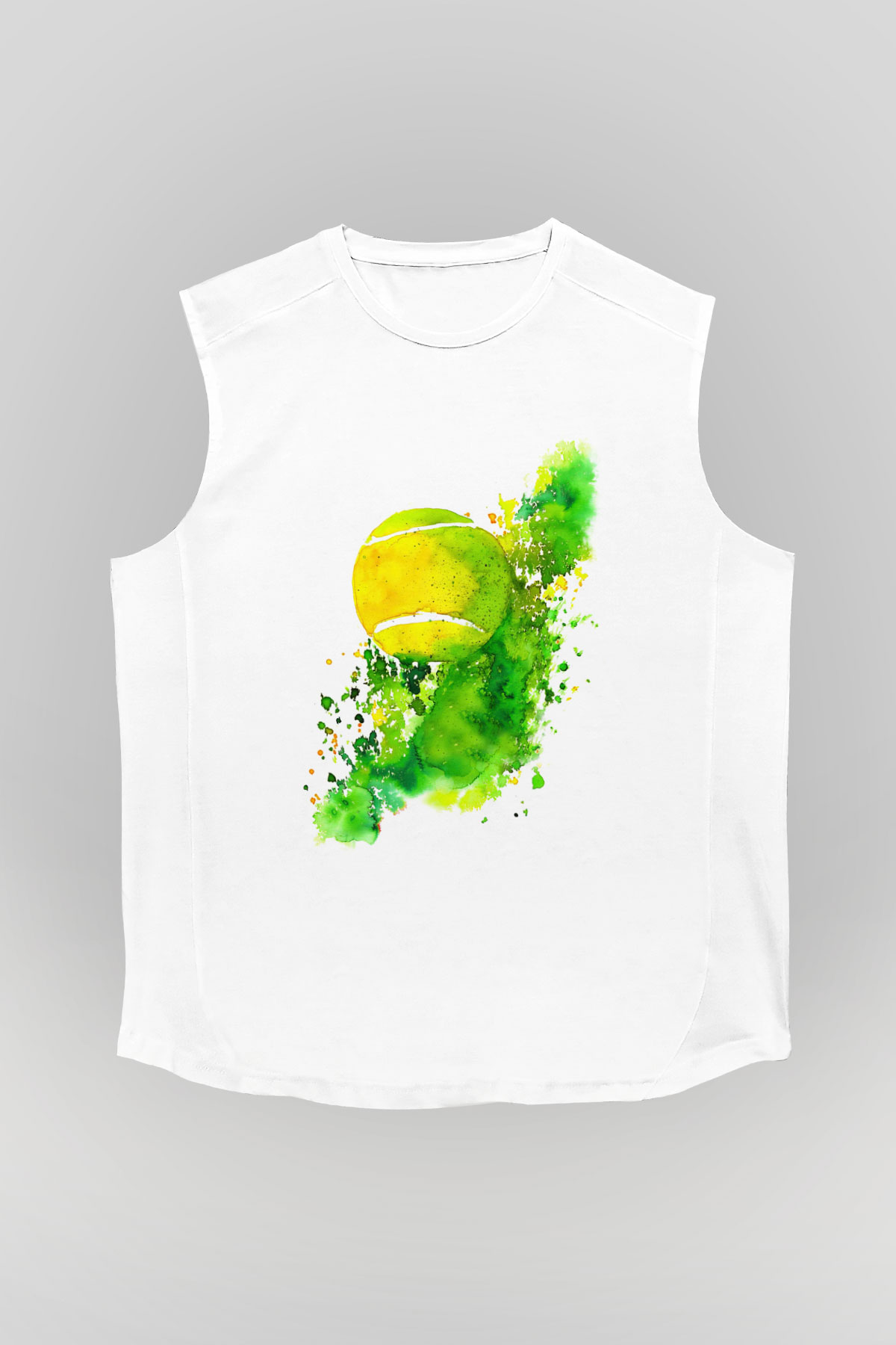 Tenis Beyaz Unisex Kolsuz Tişört