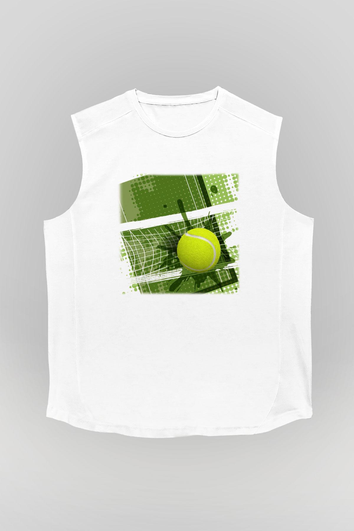 Tenis Beyaz Unisex Kolsuz Tişört