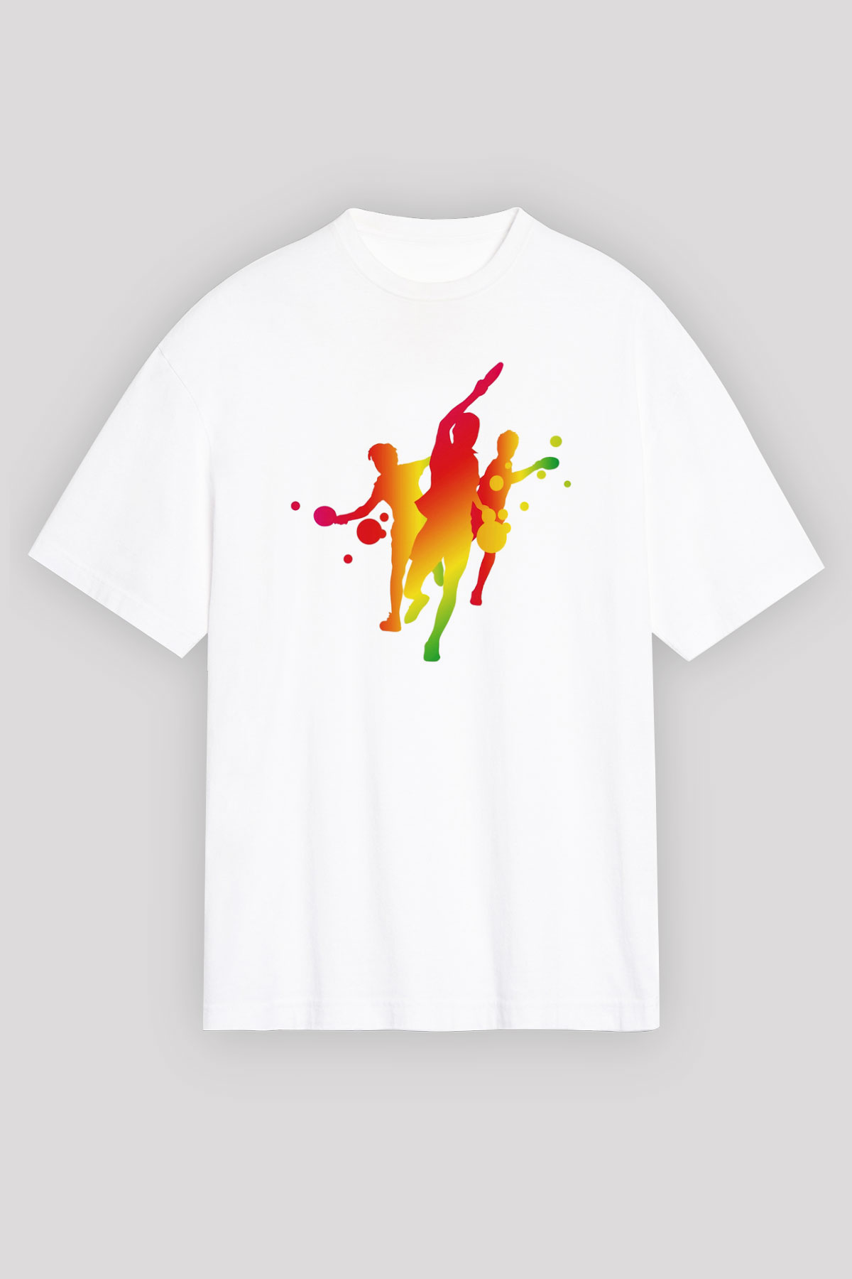 Tenis Beyaz Unisex Oversize Tişört T-Shirt