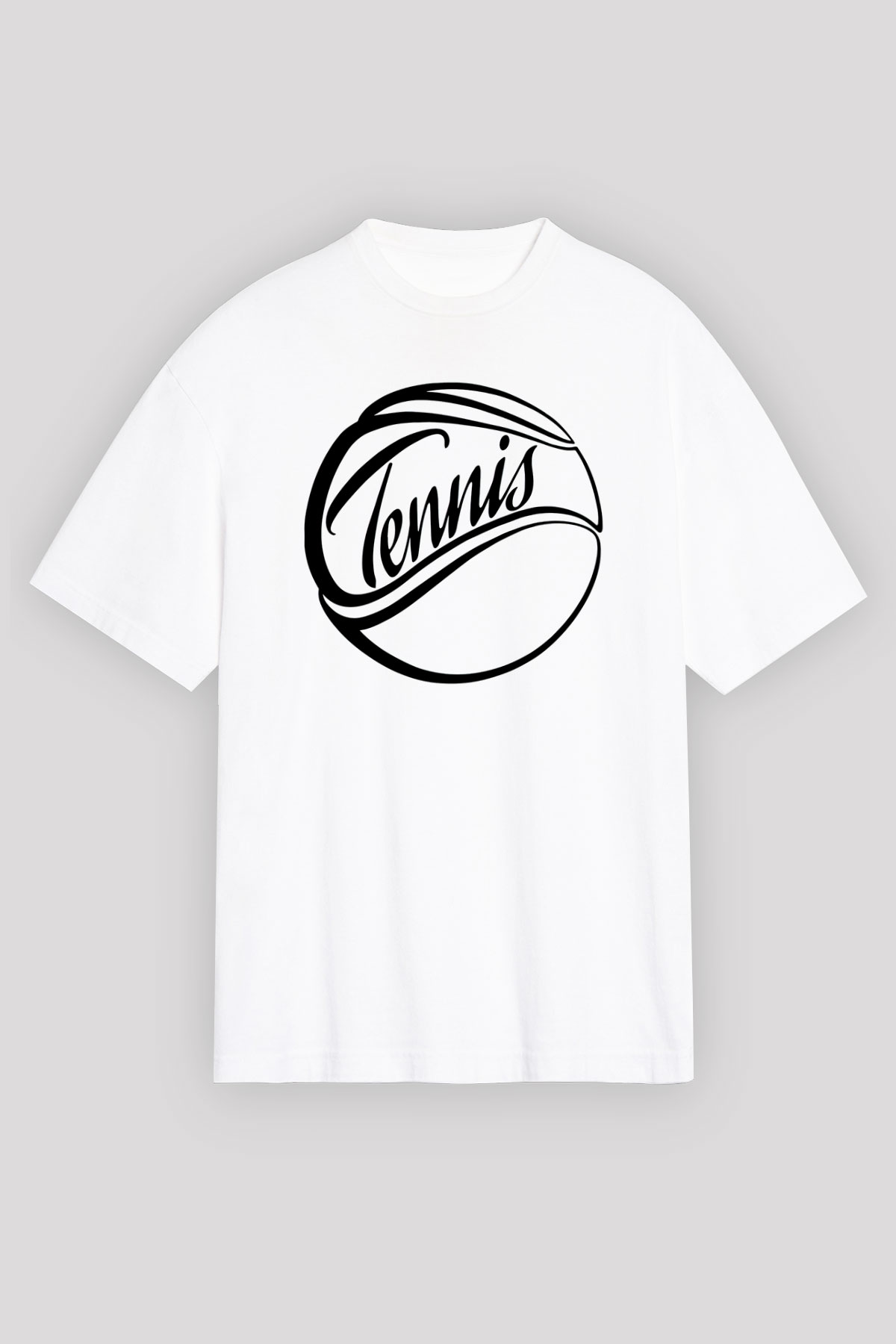 Tenis Beyaz Unisex Oversize Tişört T-Shirt