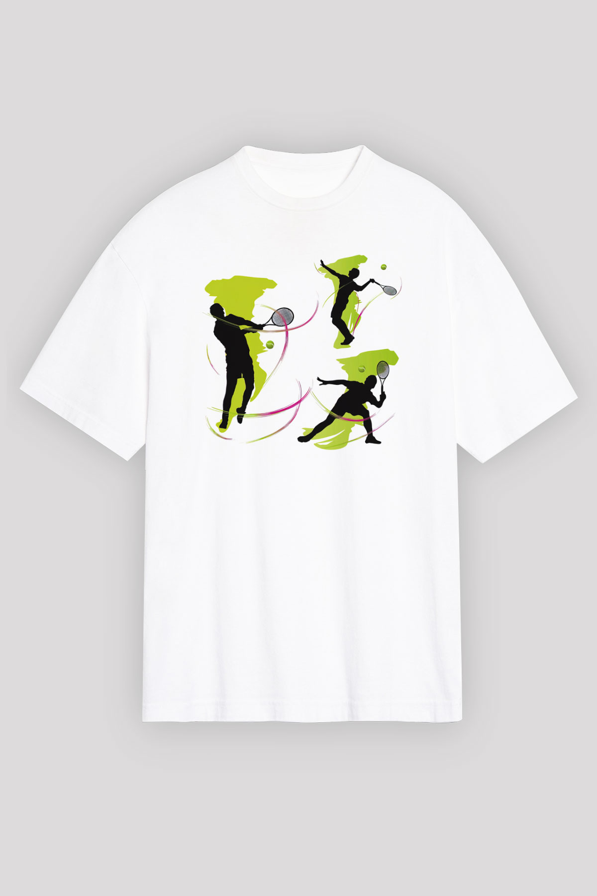 Tenis Beyaz Unisex Oversize Tişört T-Shirt
