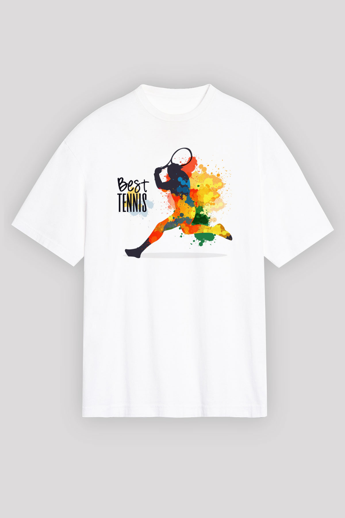 Tenis Beyaz Unisex Oversize Tişört T-Shirt