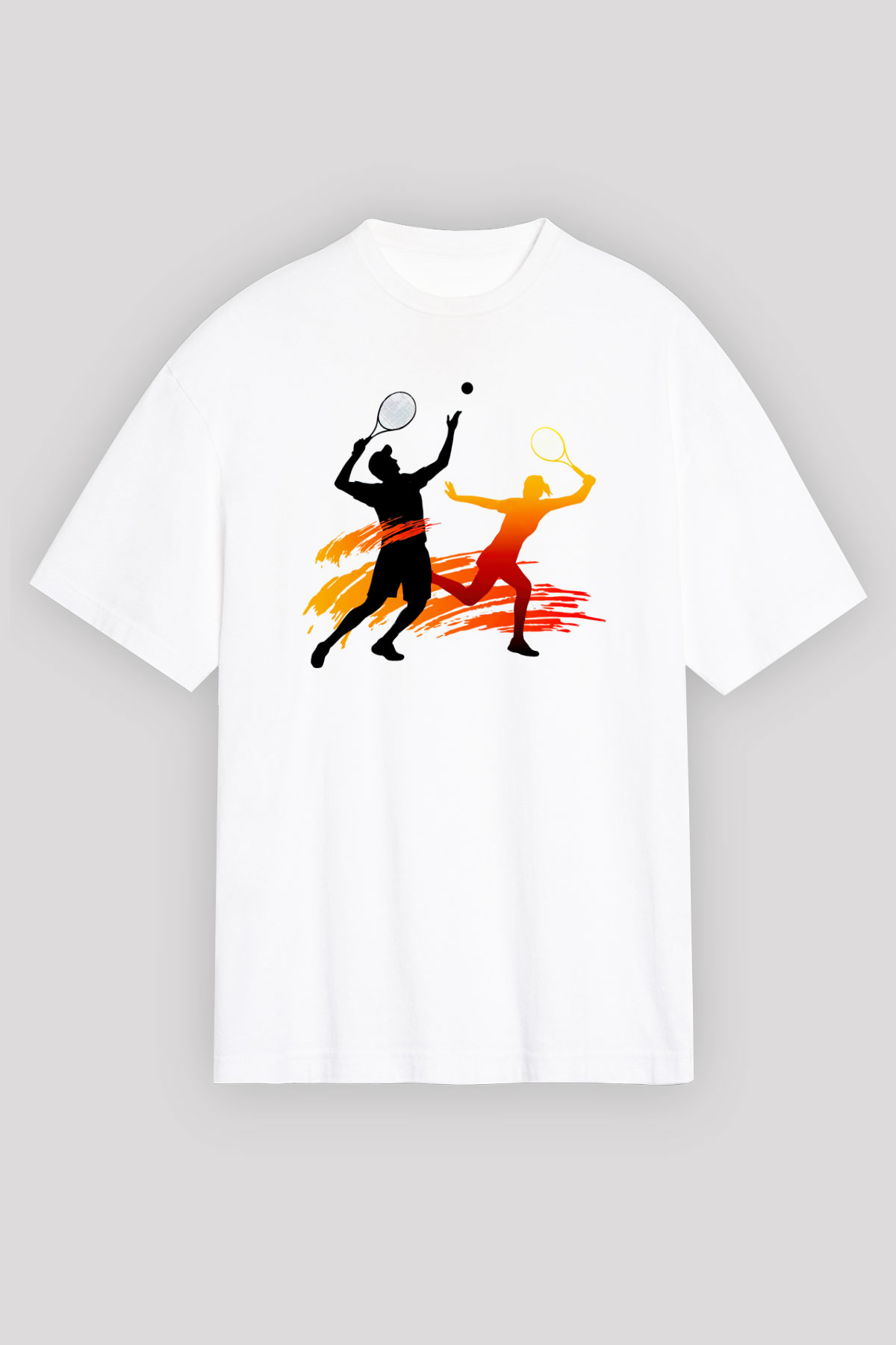Tenis Beyaz Unisex Oversize Tişört T-Shirt