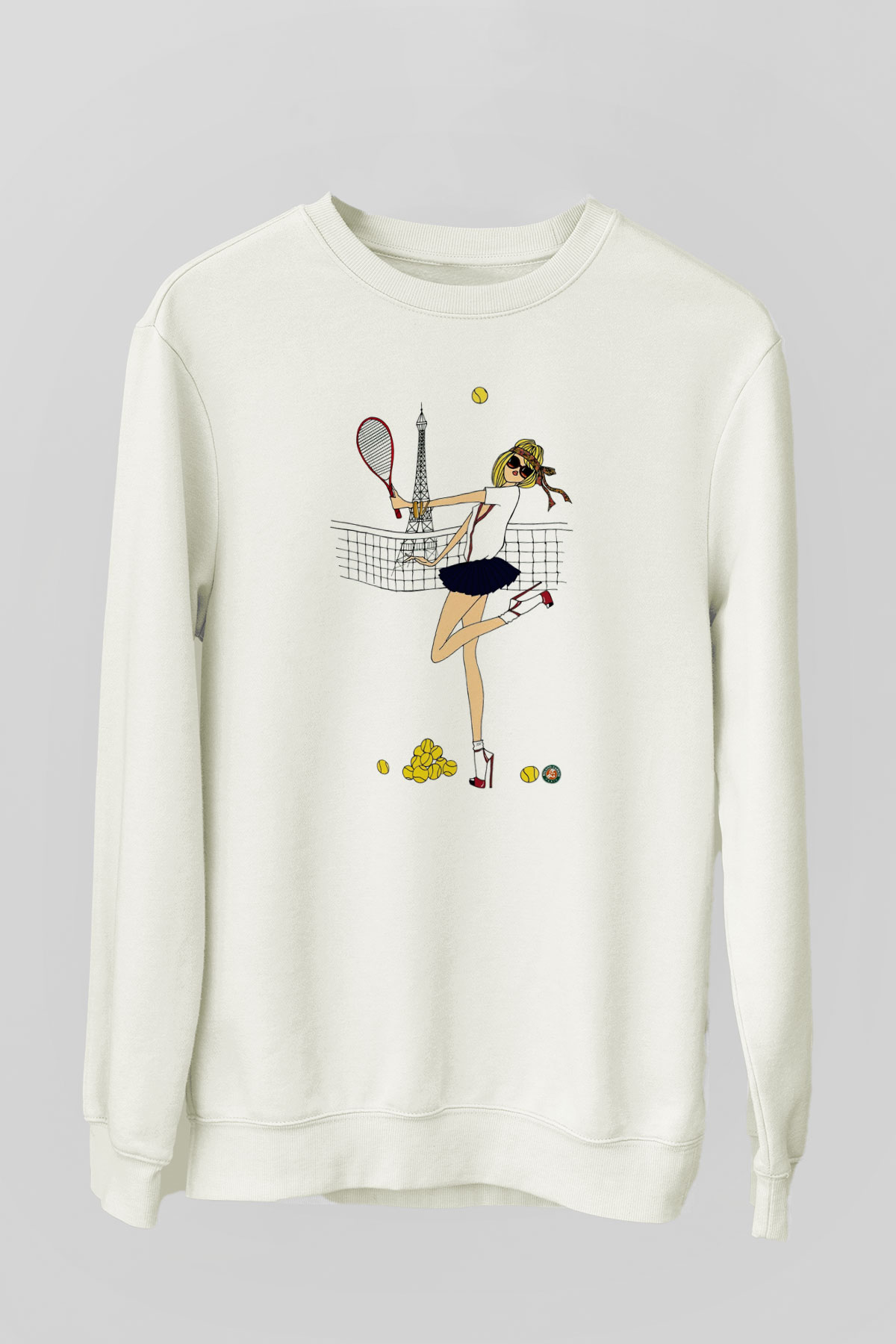 Tenis Beyaz Unisex Sweatshirt