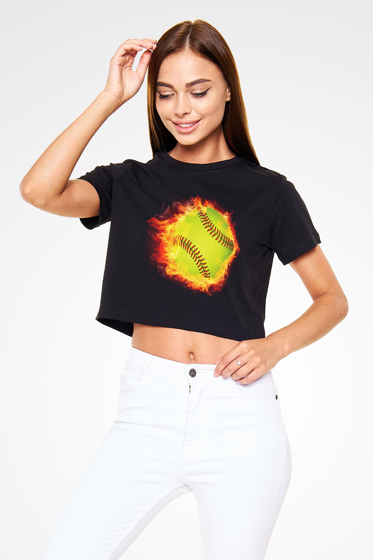 Tenis Siyah Crop Top Tişört