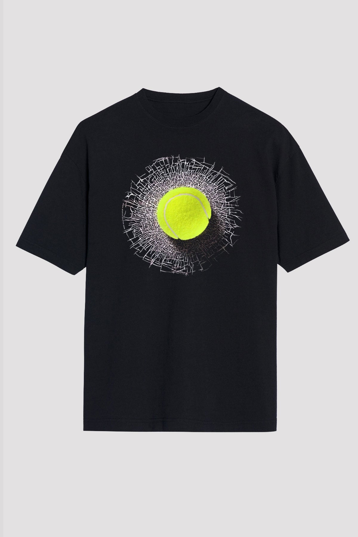 Tenis Siyah Unisex Oversize Tişört T-Shirt