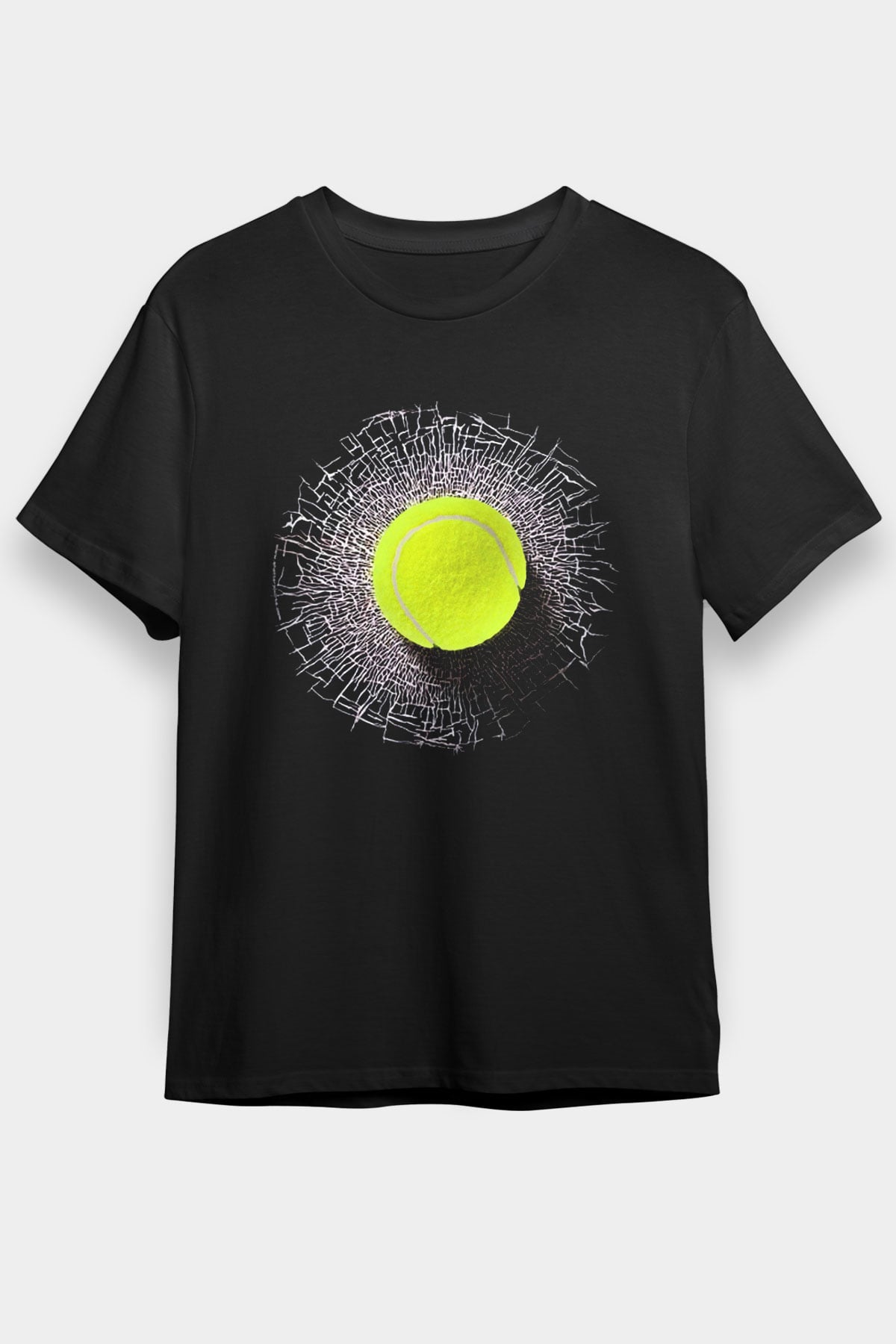 Tenis Siyah Unisex Tişört T-Shirt - TişörtFabrikası