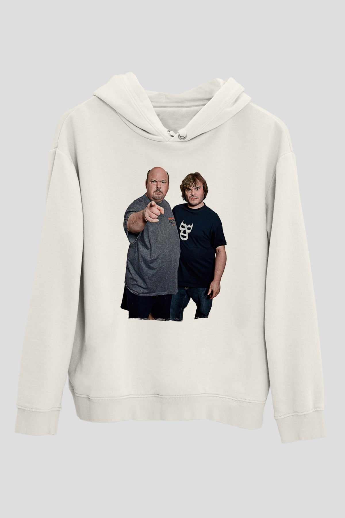 Teracious D Baskılı Beyaz Unisex Kapüşonlu Sweatshirt