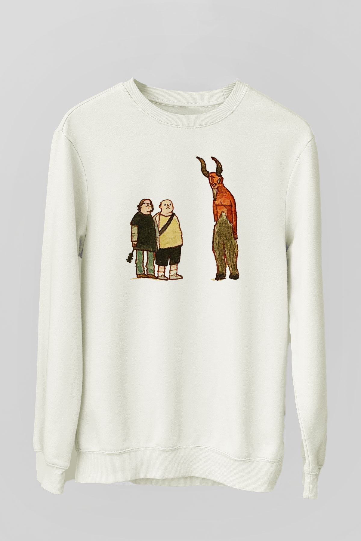 Teracious D Baskılı Beyaz Unisex Sweatshirt