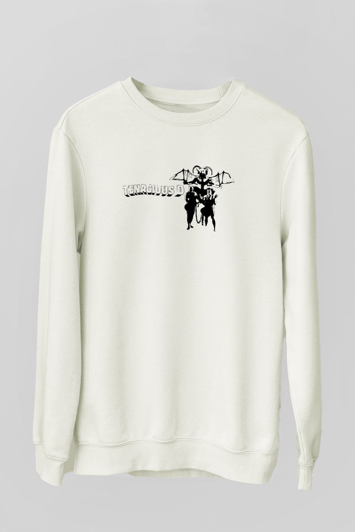 Teracious D Baskılı Beyaz Unisex Sweatshirt