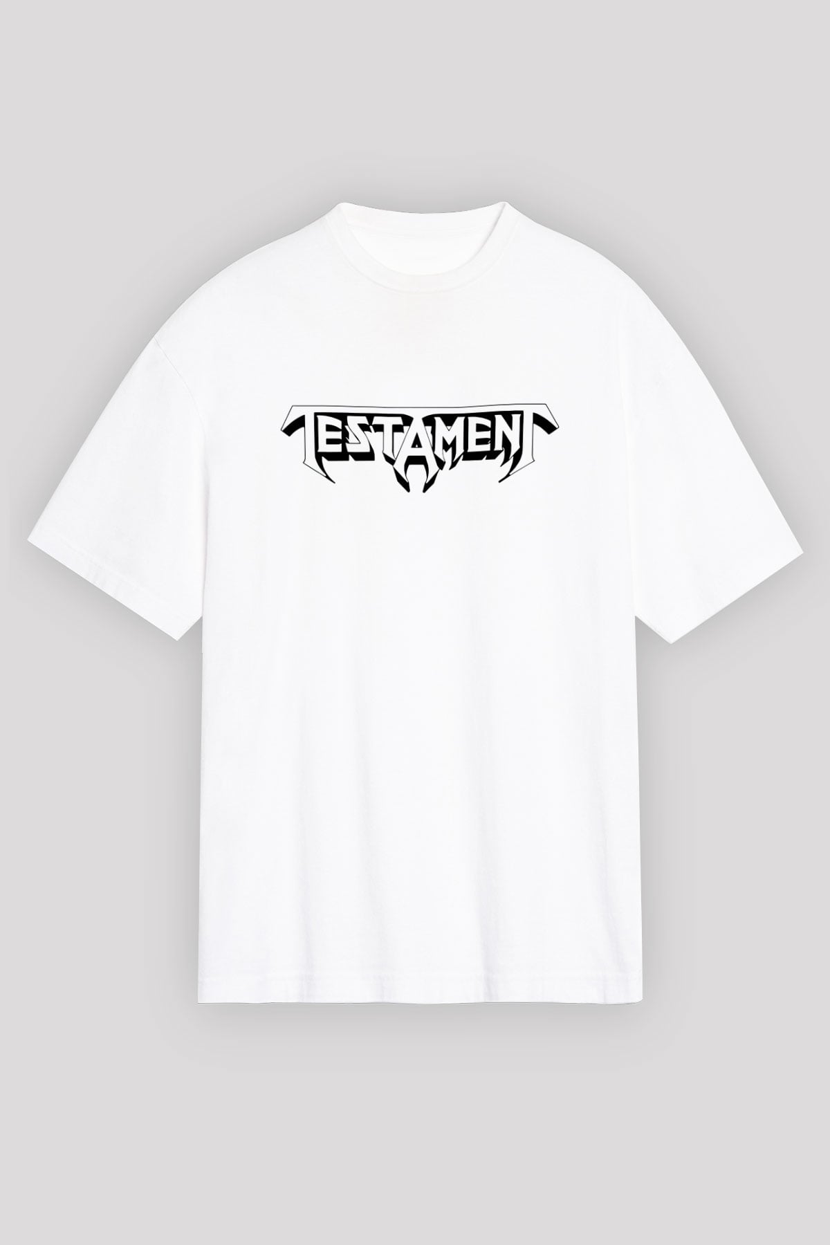 Testament Beyaz Unisex Oversize Tişört T-Shirt