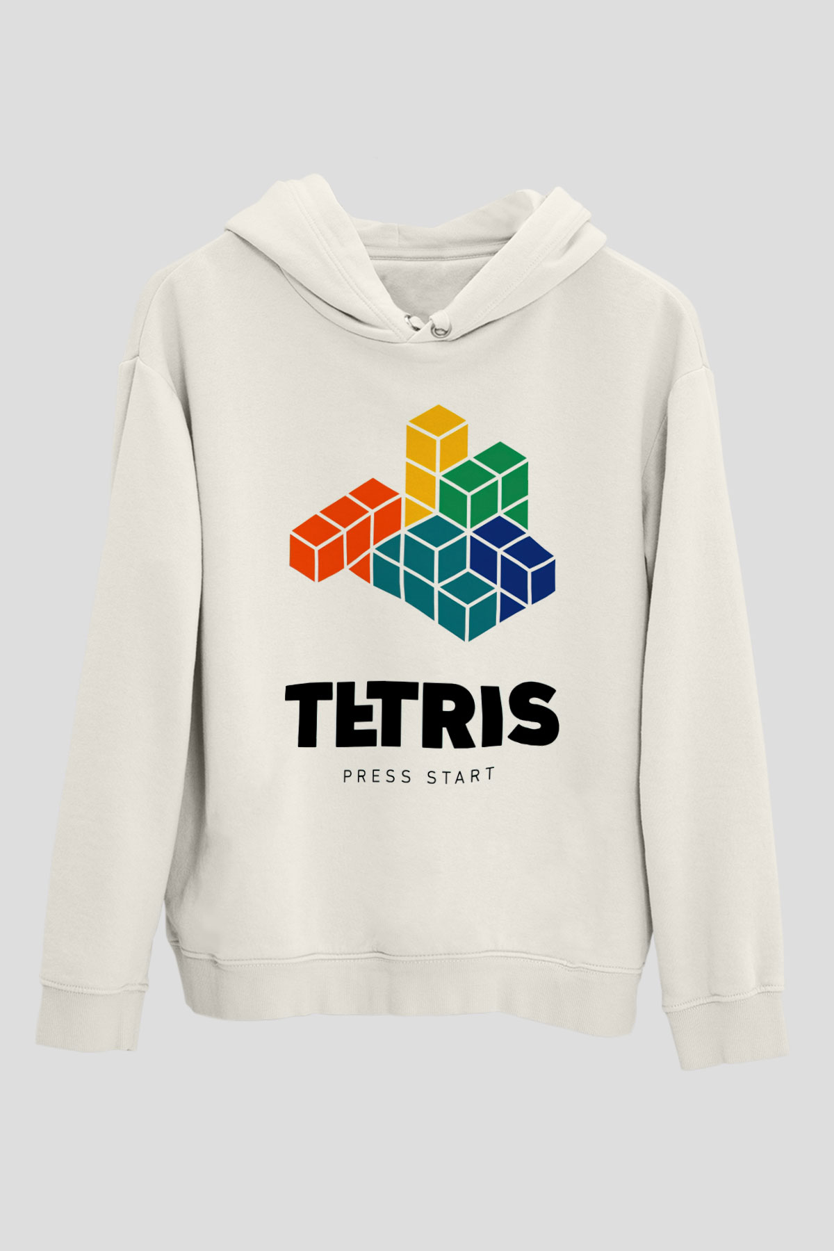 Tetris Beyaz Unisex Hoodie