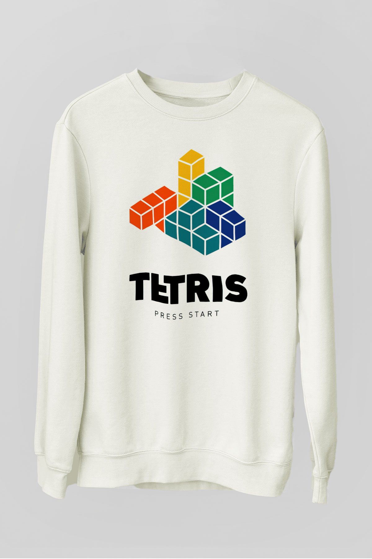 Tetris Beyaz Unisex  Sweatshirt