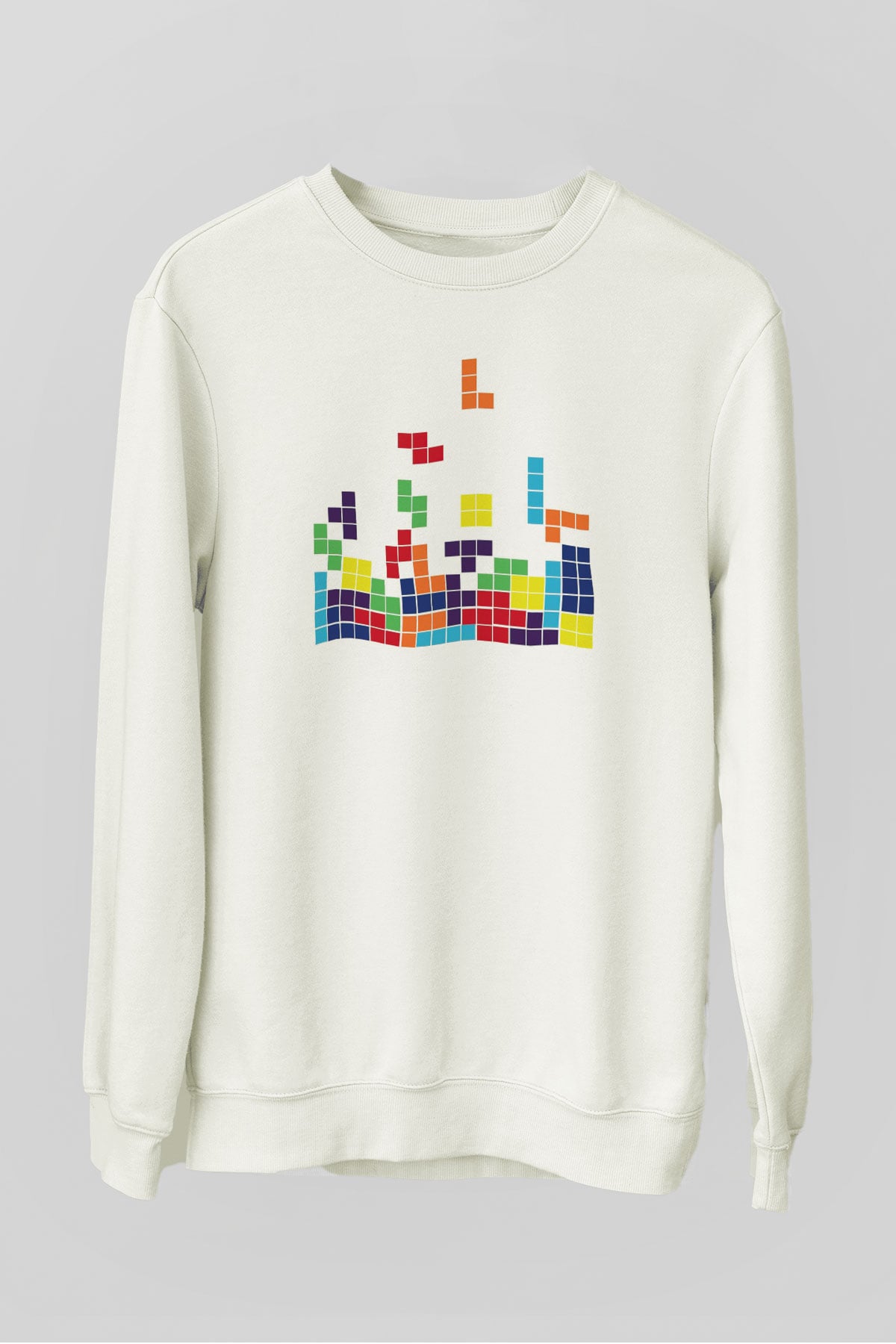 Tetris Beyaz Unisex Sweatshirt