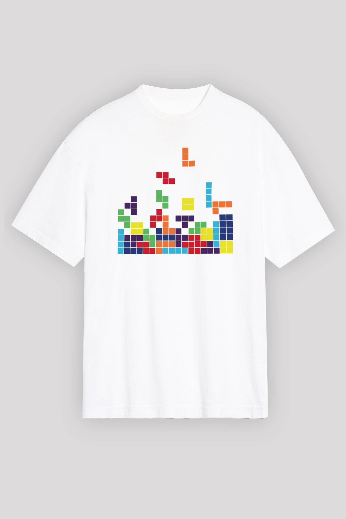 Tetris Beyaz Unisex Tişört T-Shirt