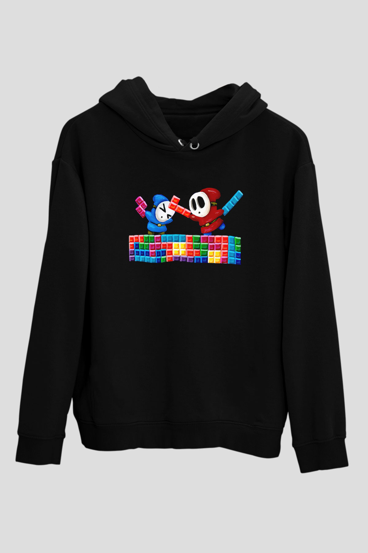 Tetris Siyah Unisex Hoodie
