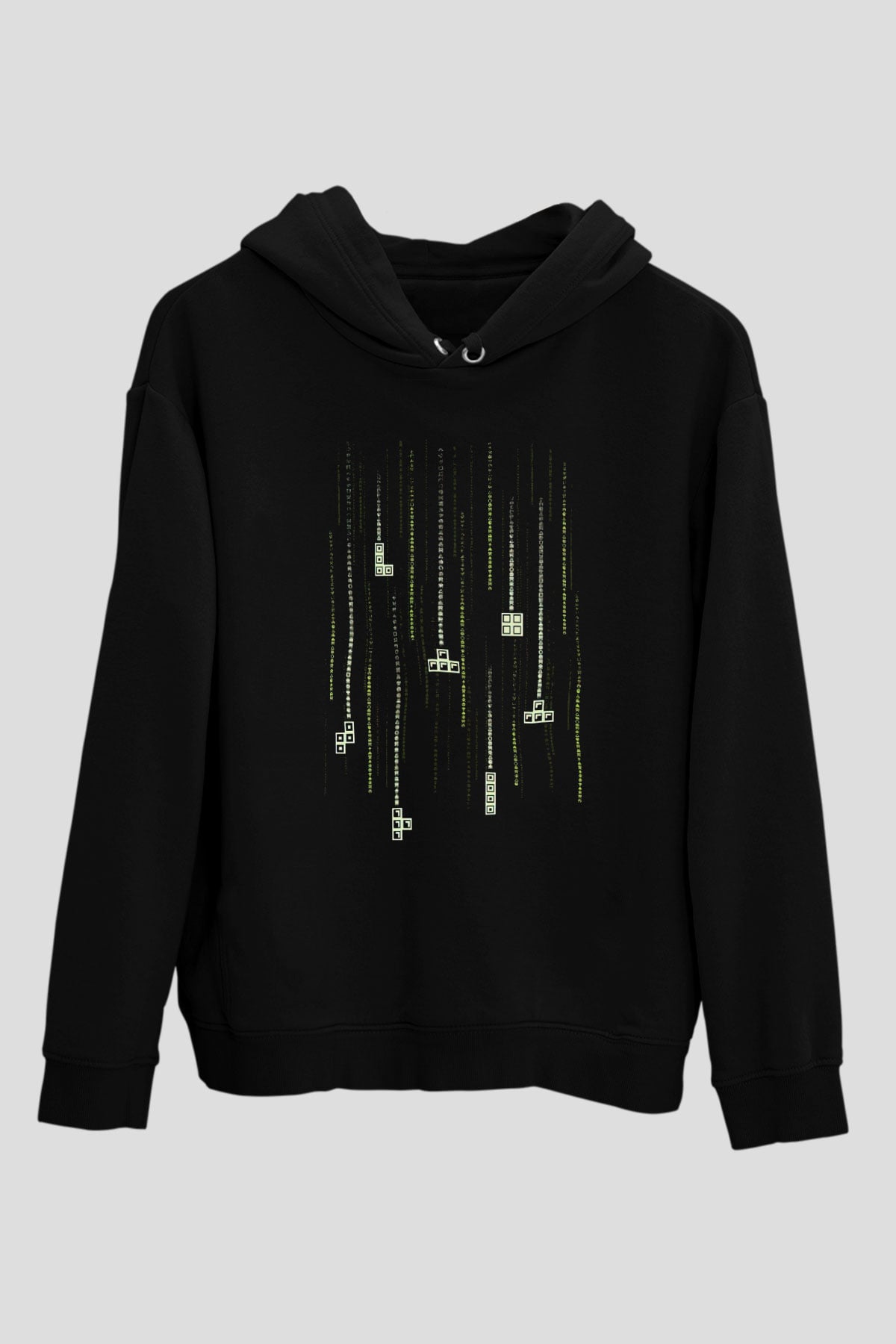 Tetris Siyah Unisex Hoodie