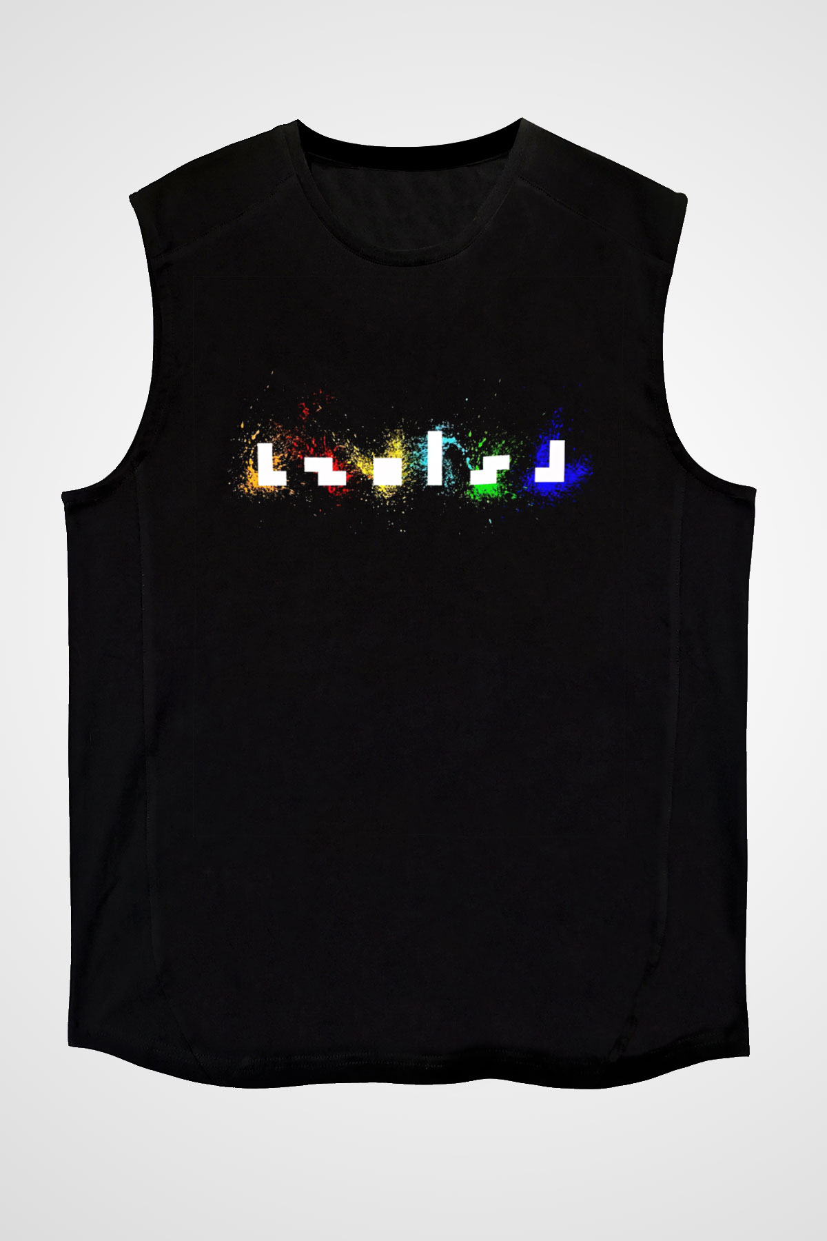Tetris Siyah Unisex Kolsuz Tişört