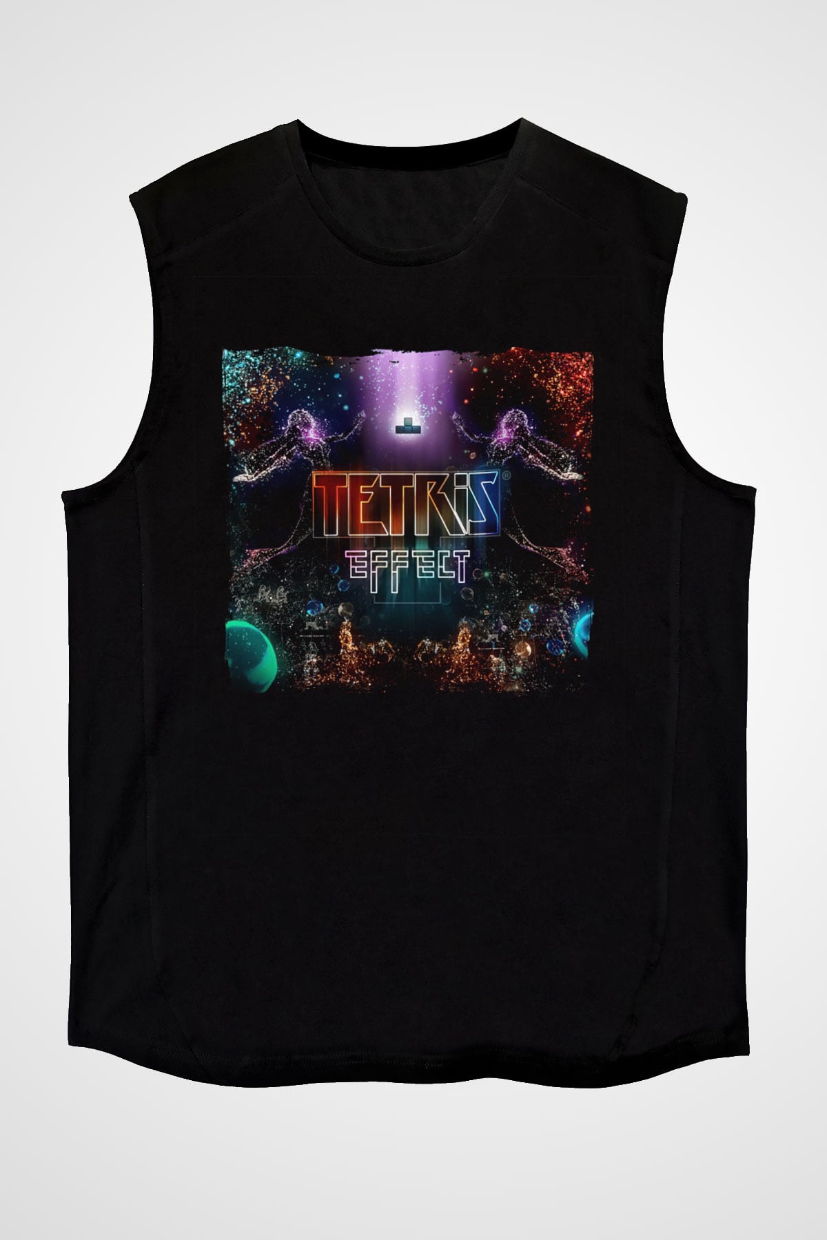 Tetris Siyah Unisex Kolsuz Tişört
