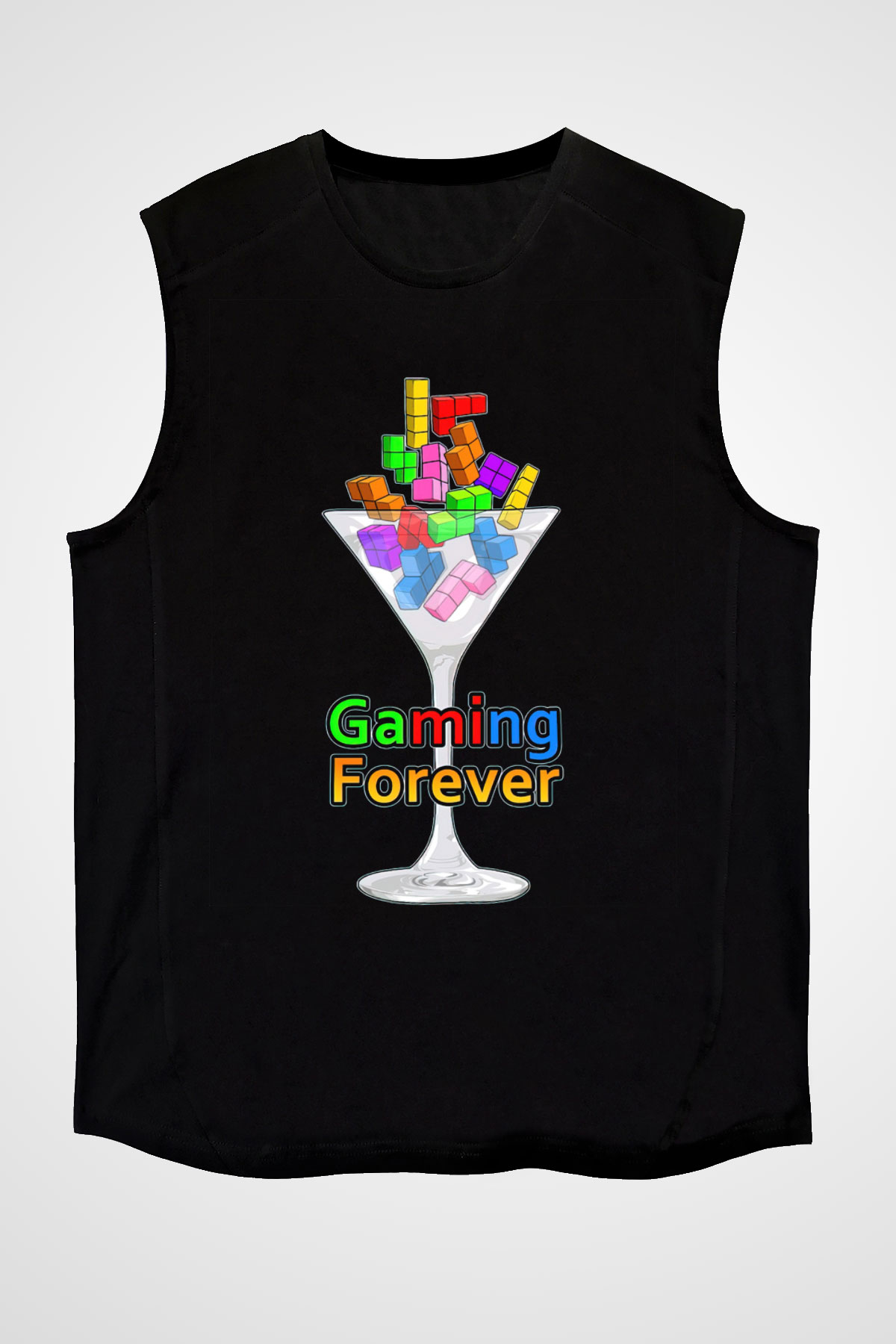 Tetris Siyah Unisex  Kolsuz Tişört