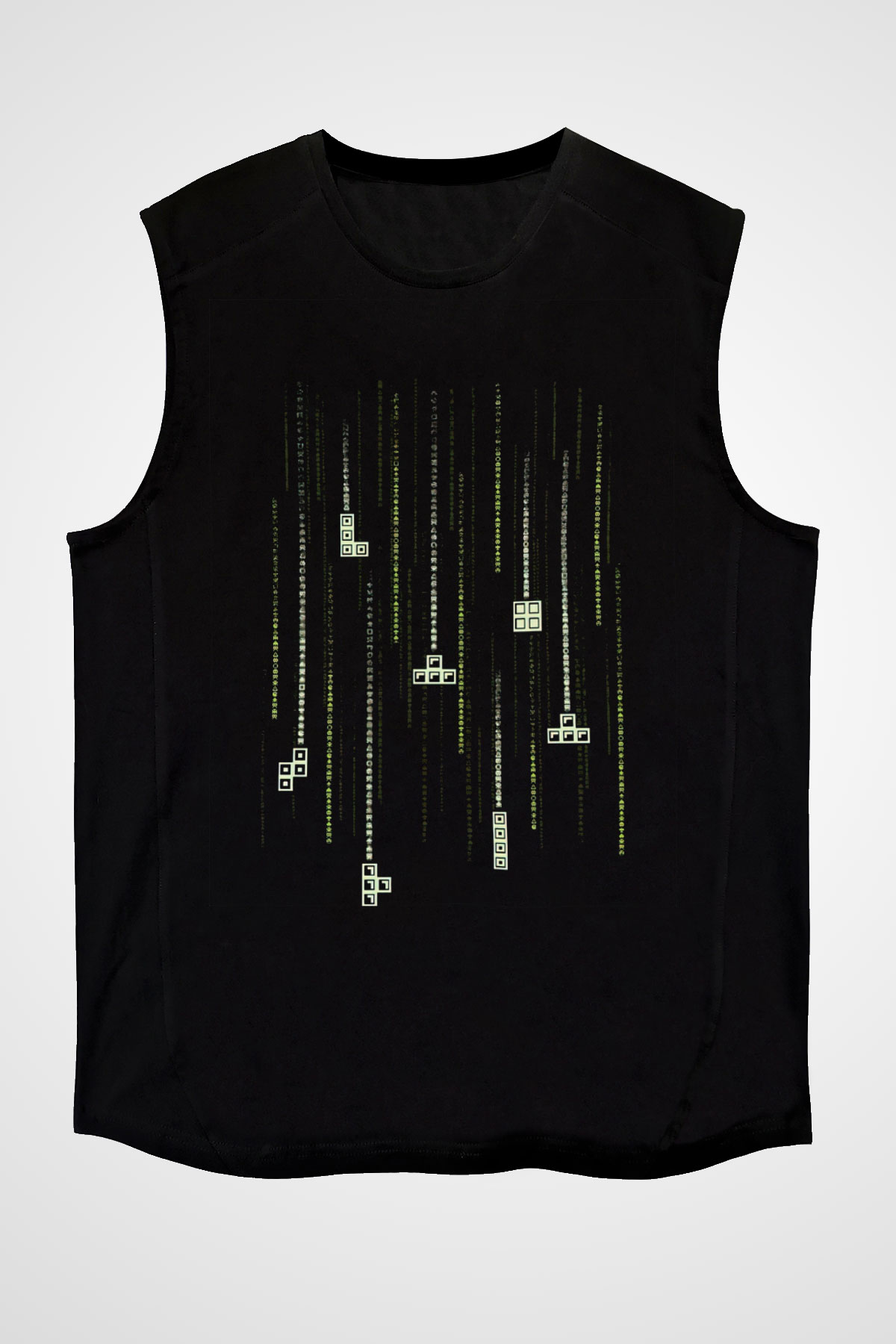 Tetris Siyah Unisex  Kolsuz Tişört