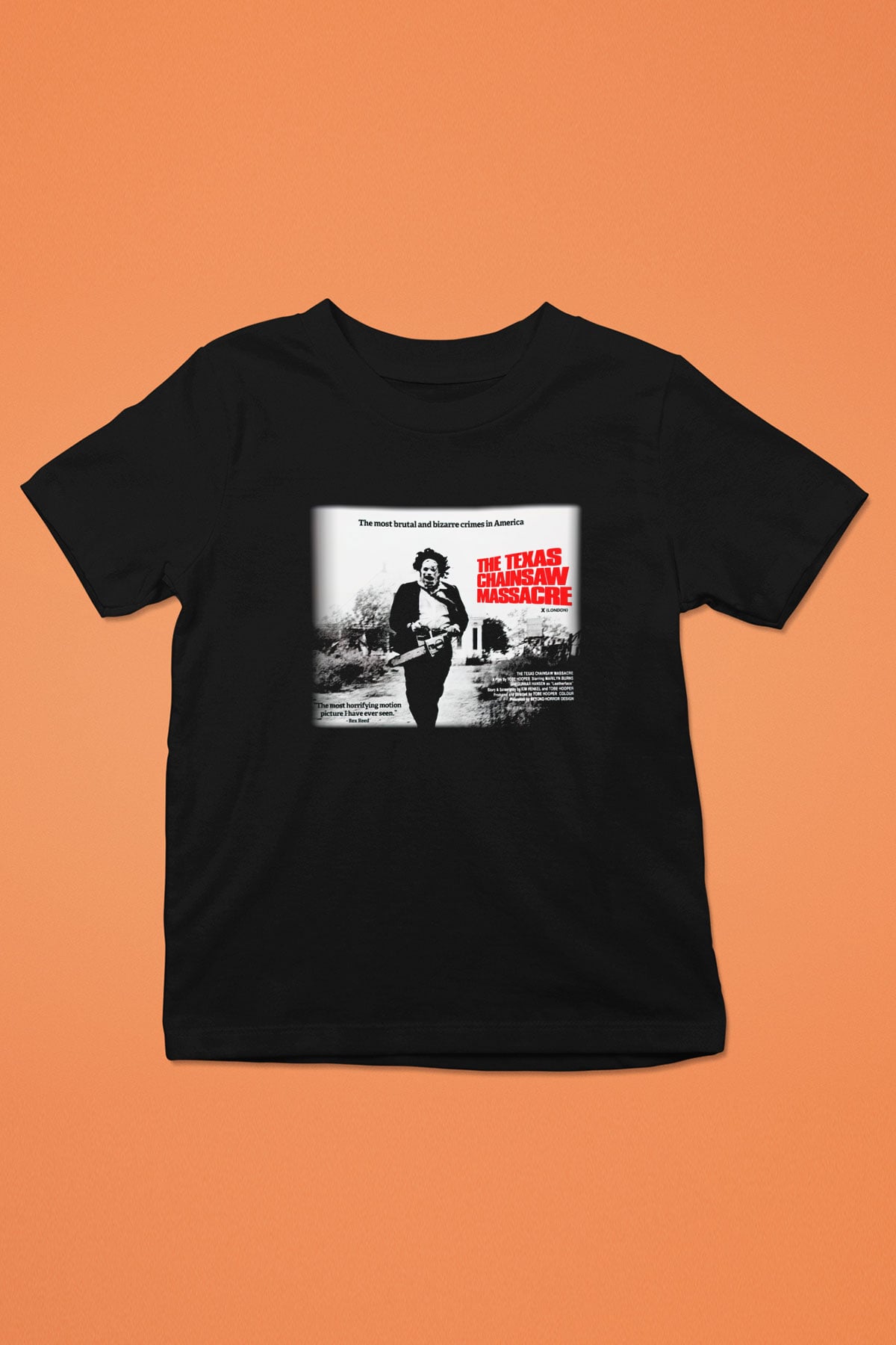 Texas Chain Saw Massacre Baskılı Siyah Unisex Çocuk Tişört