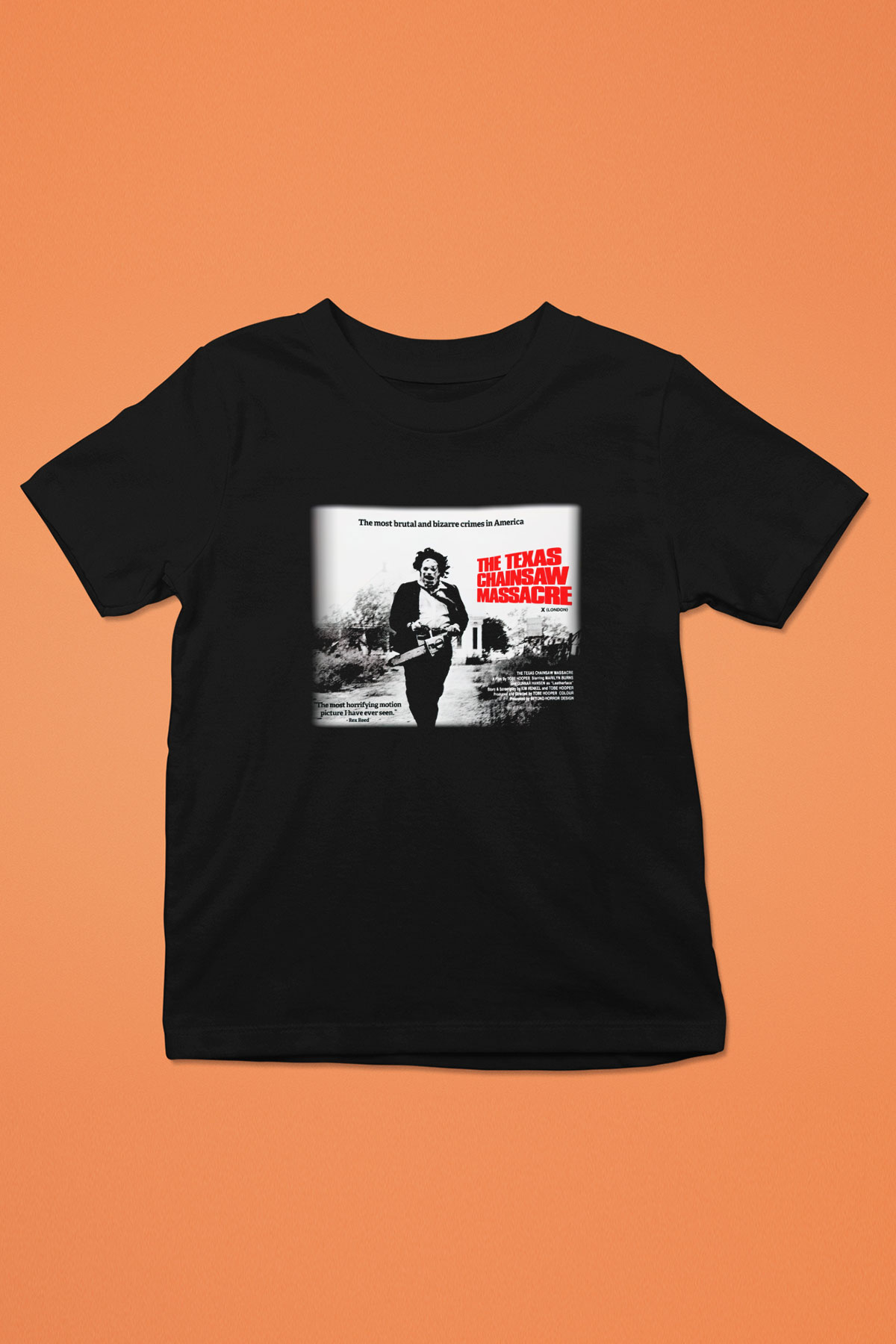 Texas Chain Saw Massacre Baskılı Siyah Unisex Çocuk Tişört