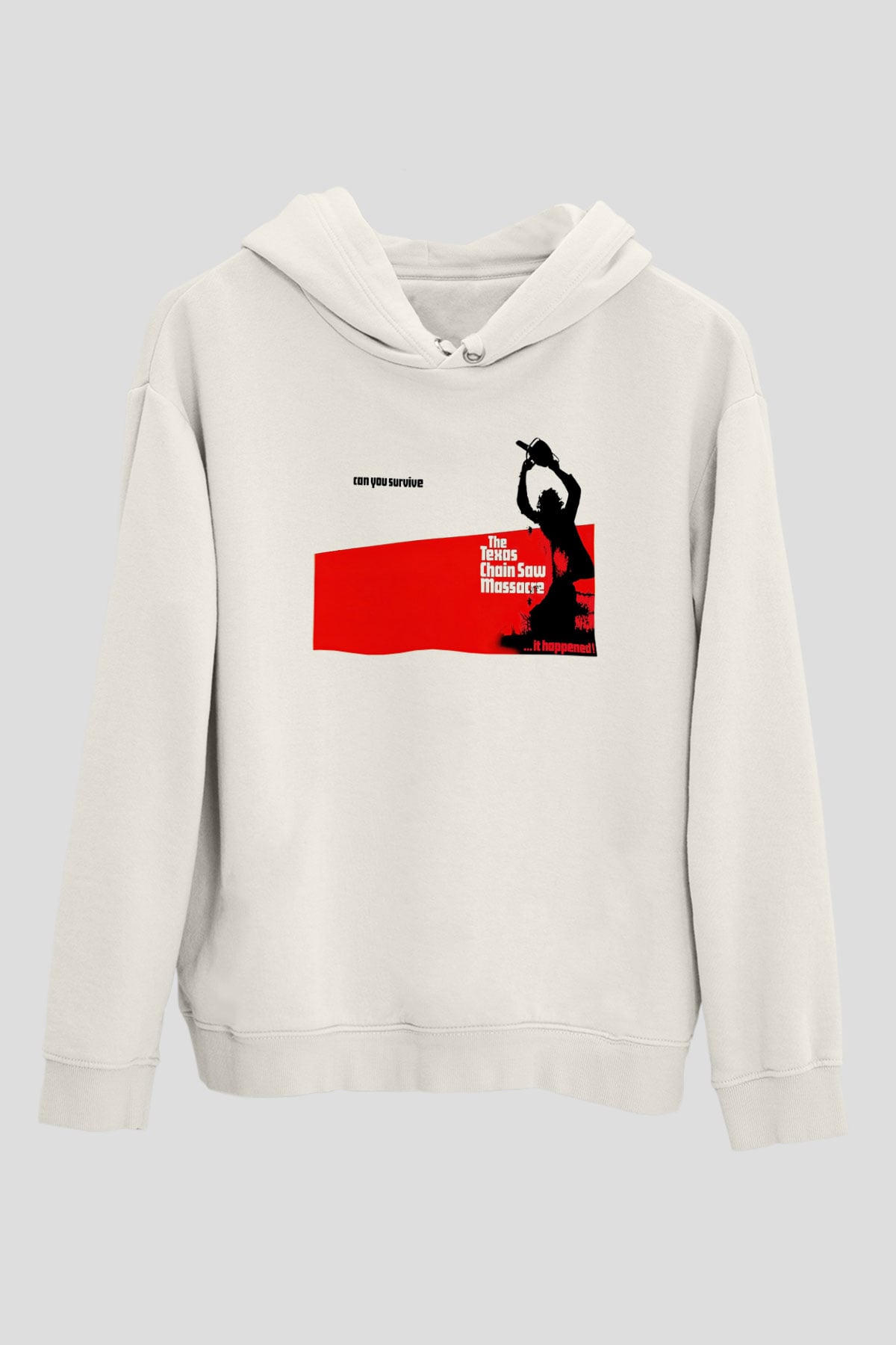 Texas Chain Saw Massacre Beyaz Unisex Kapşonlu Sweatshirt