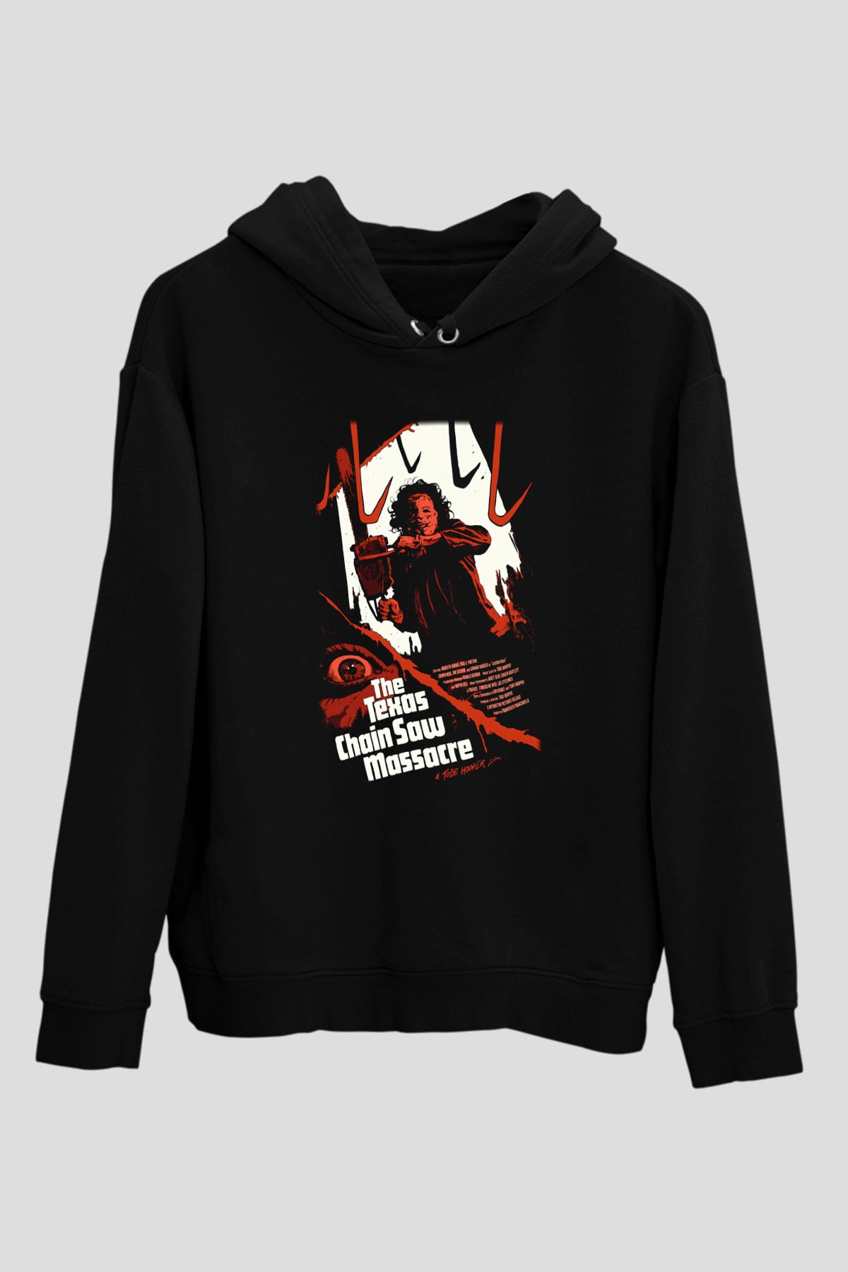 Texas Chain Saw Massacre Siyah Unisex Kapüşonlu Sweatshirt