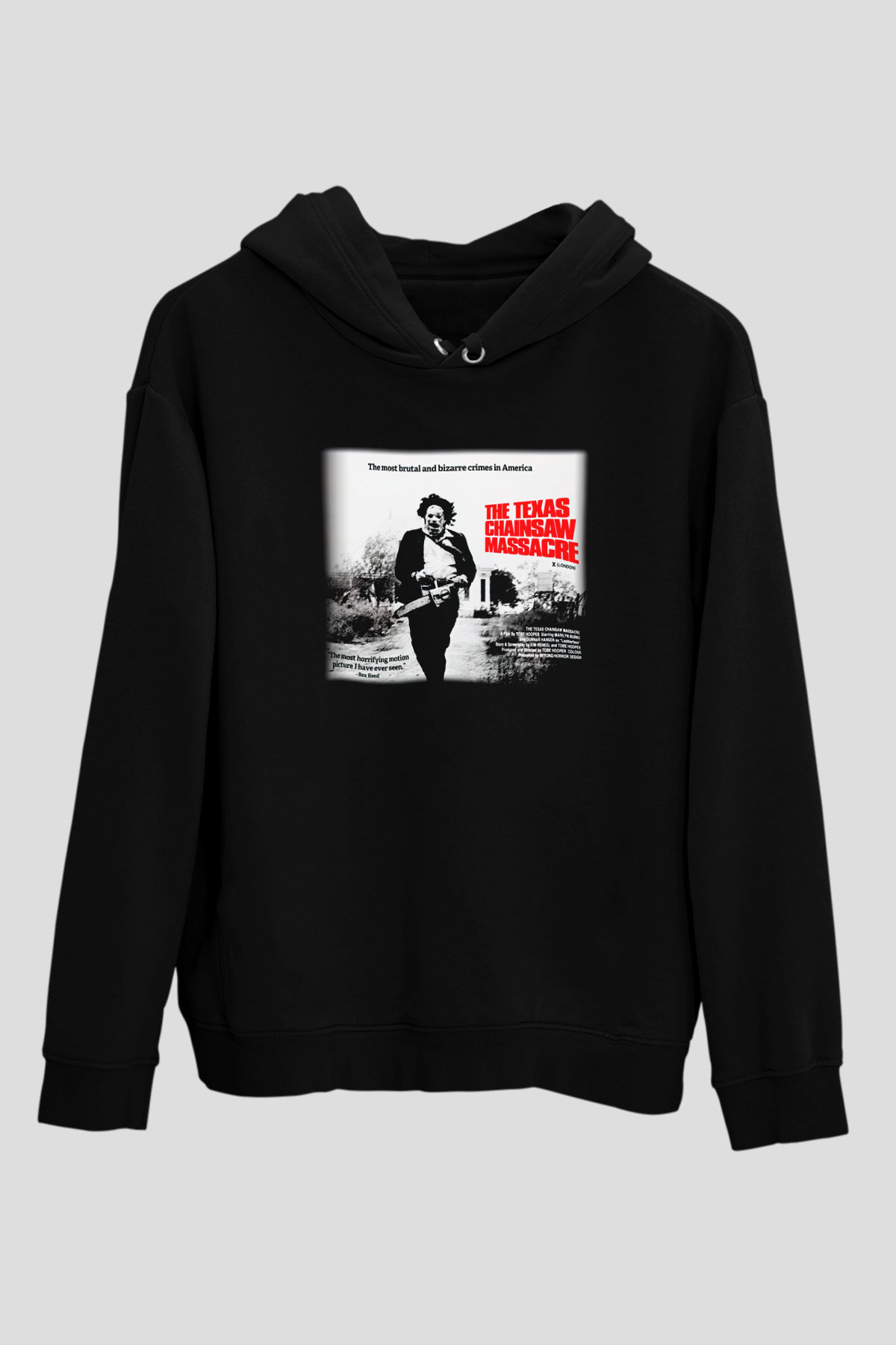 Texas Chain Saw Massacre Siyah Unisex Kapüşonlu Sweatshirt